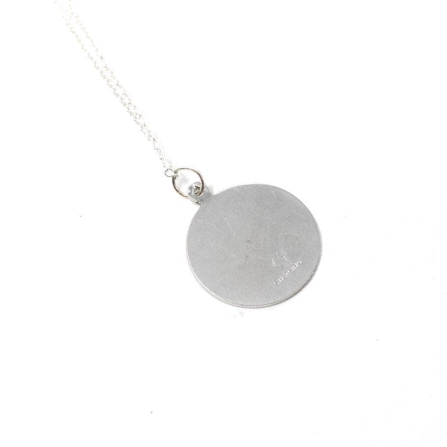 Vintage Mother Necklace - Retro Sterling Silver Round Hearts Charm Pendant - Circa 1970s Era Mom Love Token Mothers Day Gift 70s Jewelry