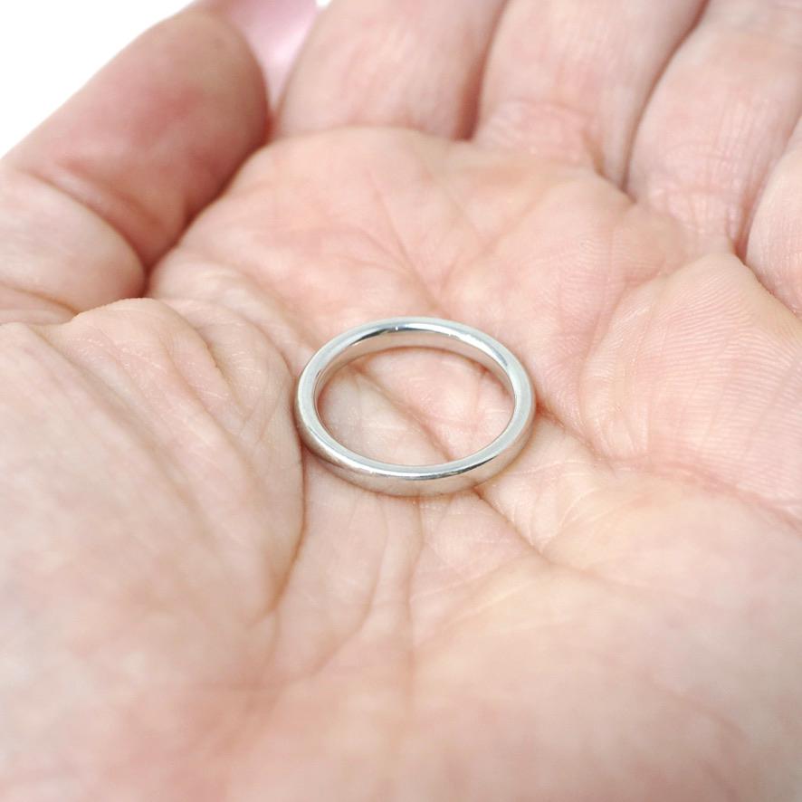 Estate Wedding Band - Modern 18k White Gold 2.5 MM Comfort Fit Ring - Circa 2000's Era Size 4 1/4 Stacking Fine Bridal Statement Jewelry