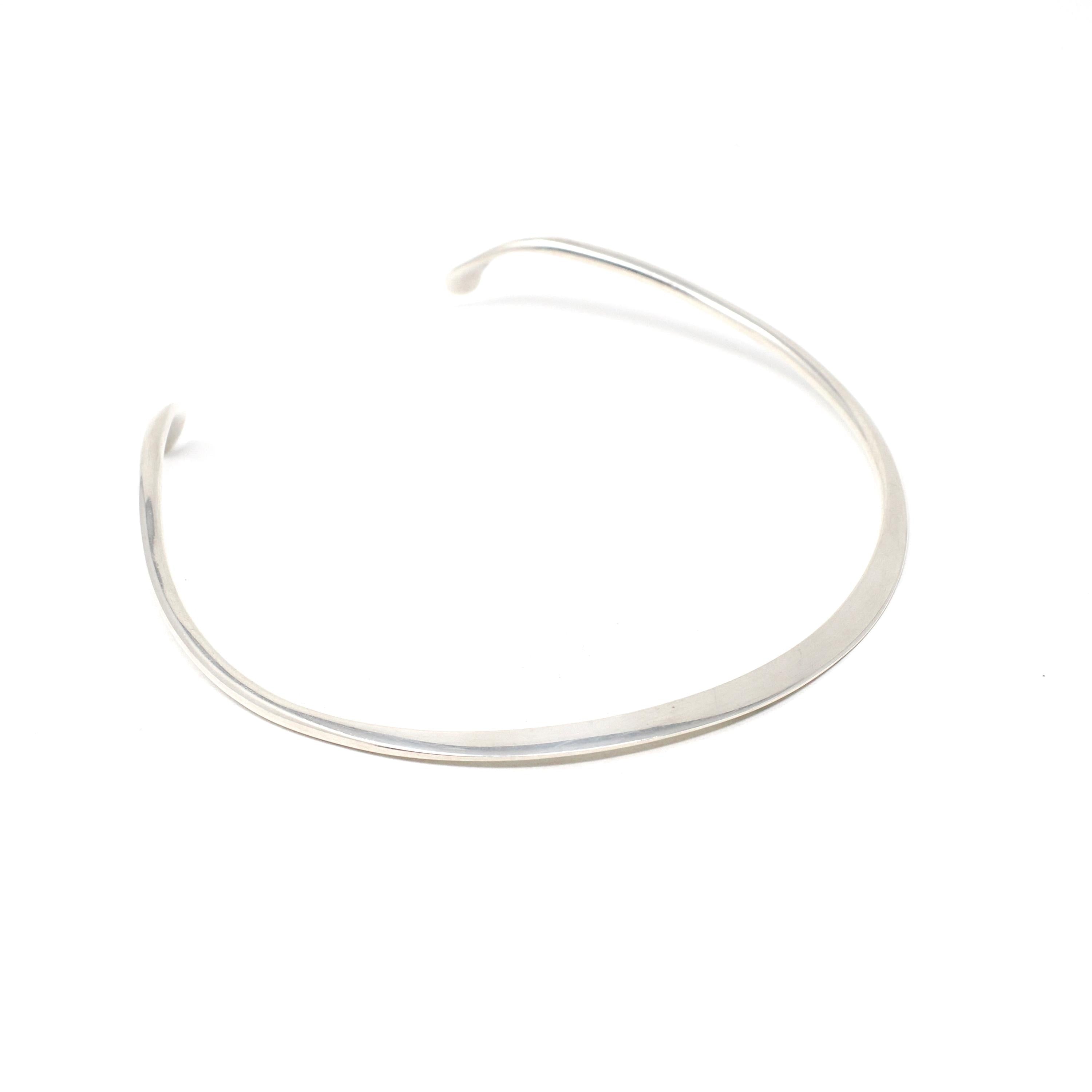 Georg Jensen Silver Choker - Mid Century Modernist Sterling Torque Necklace - Circa 1960s Era Scandinavian MCM Figural Fashion Jewelry