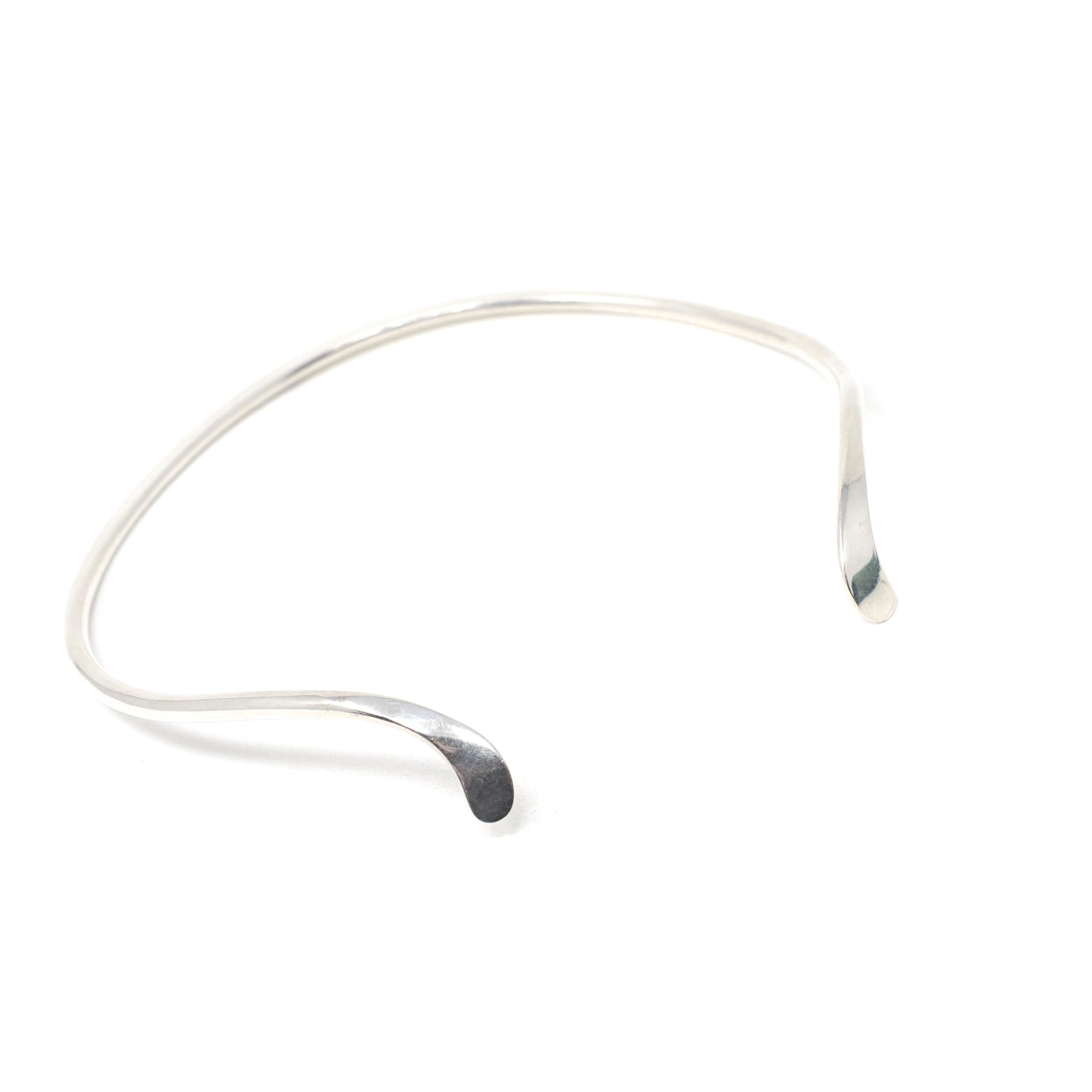 Georg Jensen Silver Choker - Mid Century Modernist Sterling Torque Necklace - Circa 1960s Era Scandinavian MCM Figural Fashion Jewelry