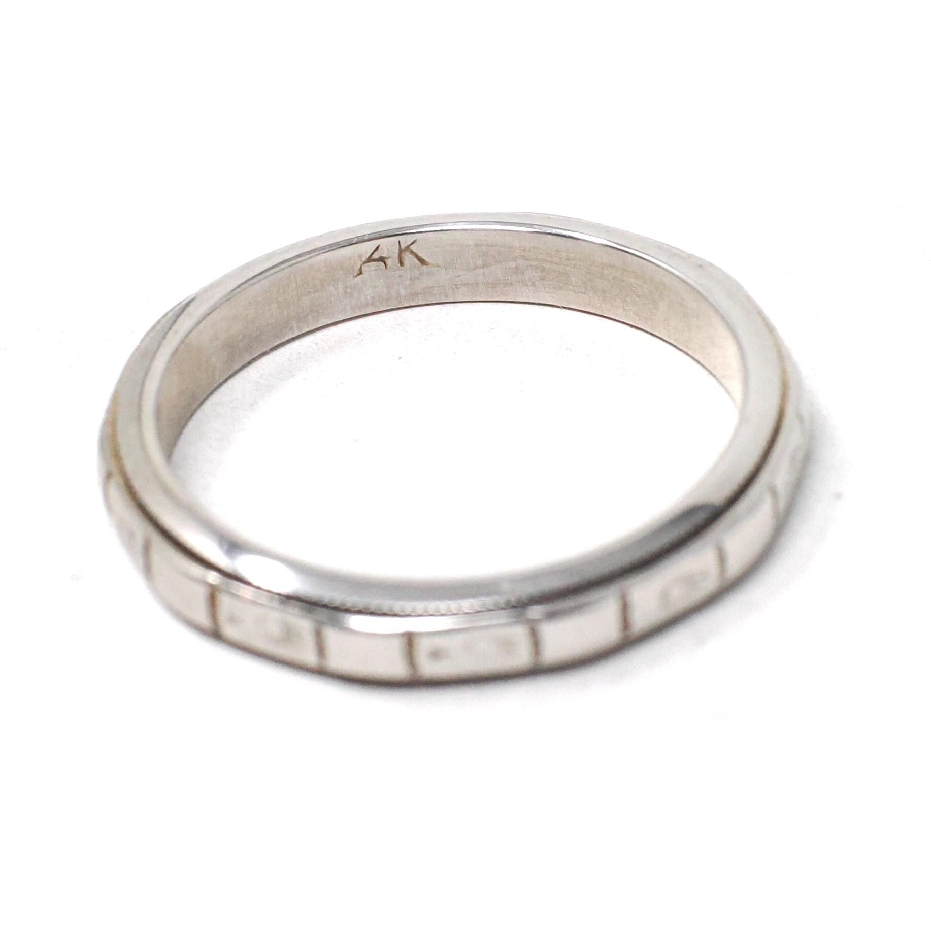 Art Deco Band - Vintage 14k White Gold Orange Blossom Engraved Design Ring - Circa 1930s Size 4 3/4 Wedding Bridal Fine Statement Jewelry