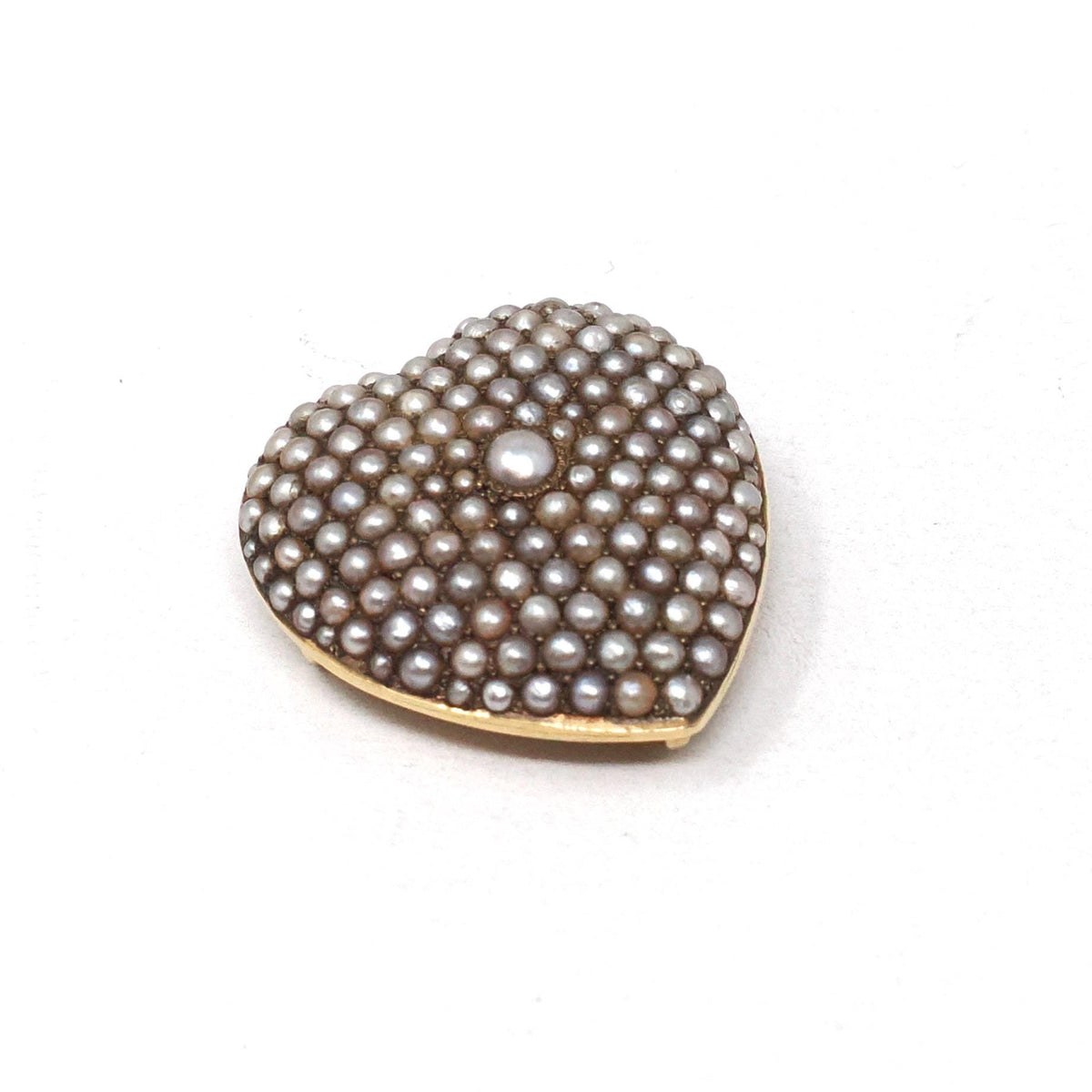 Edwardian Heart Brooch - Antique 14k Rosy Yellow Gold Seed Pearl Pin & Pendant - Circa 1900s Era Sentimental Love Statement Fine Jewelry