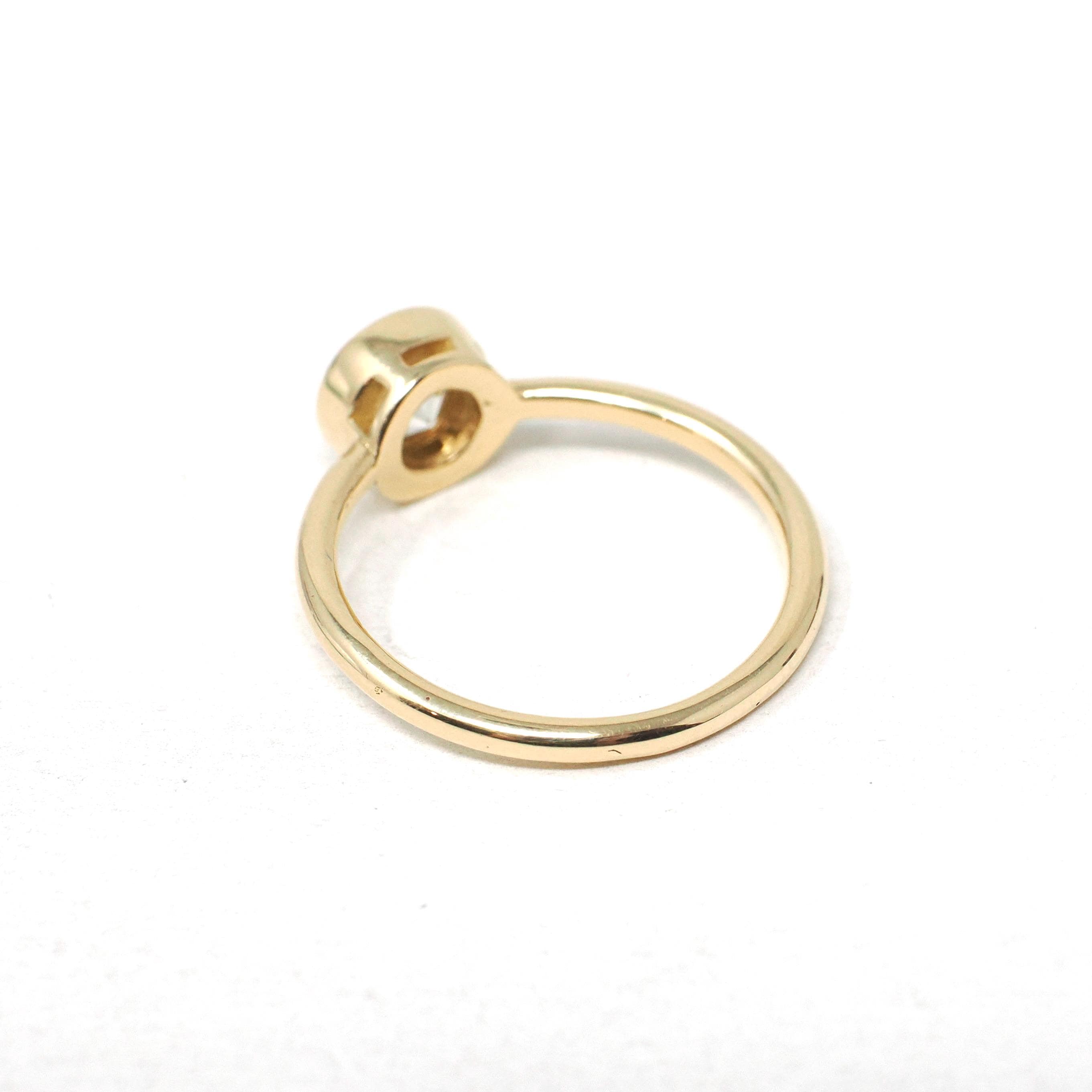 Antique .91 ct Old European Cut Diamond Engagement Ring - 18k Yellow Gold Bezel Set Vintage Solitaire - Modern Size 6 1/4 Fine Jewelry