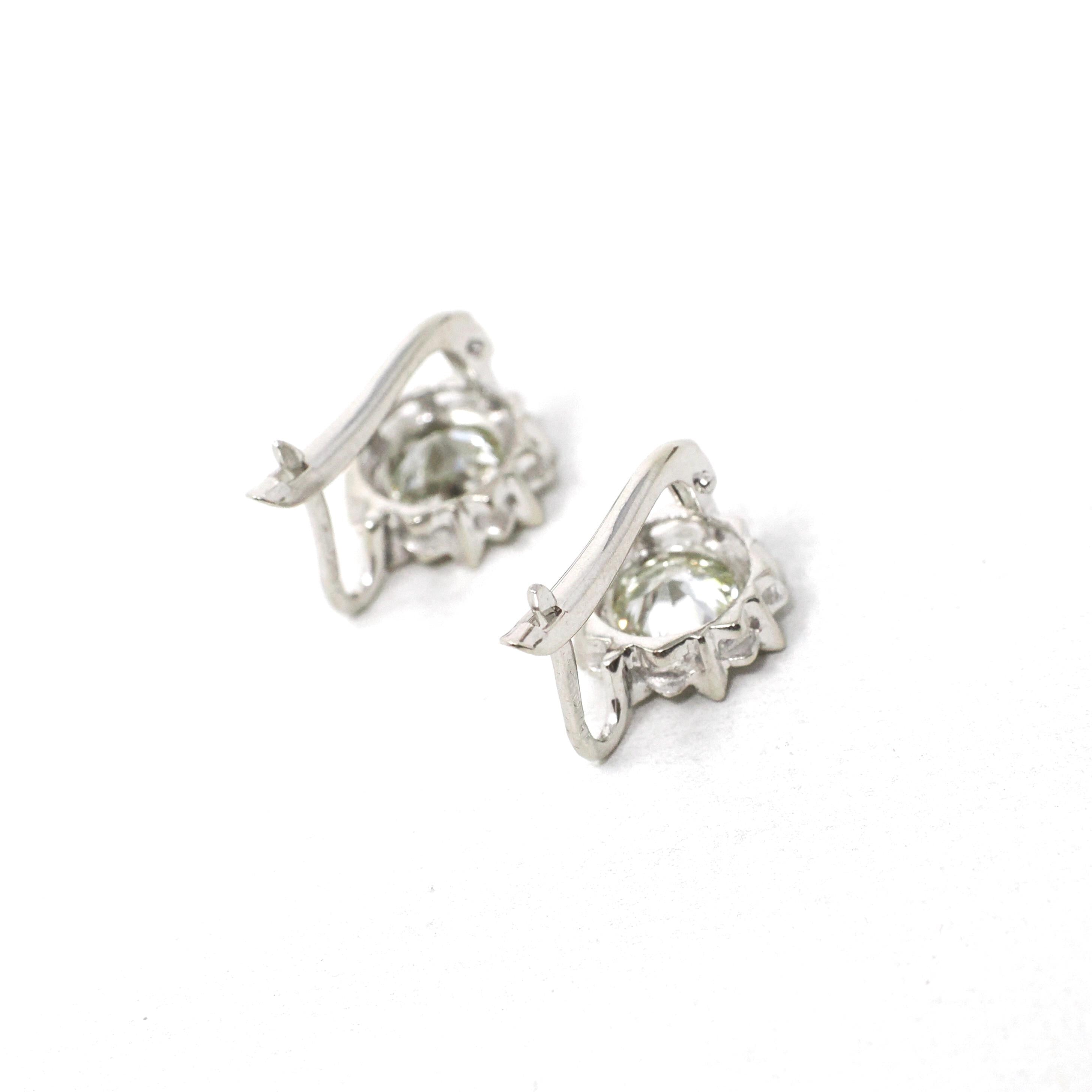 Diamond Sunflower Earrings - Modern 18k White Gold 2.04 CTW Natural Old Euro Cut Leverback - Circa 2000s Nature Inspired Floral Fine Jewelry