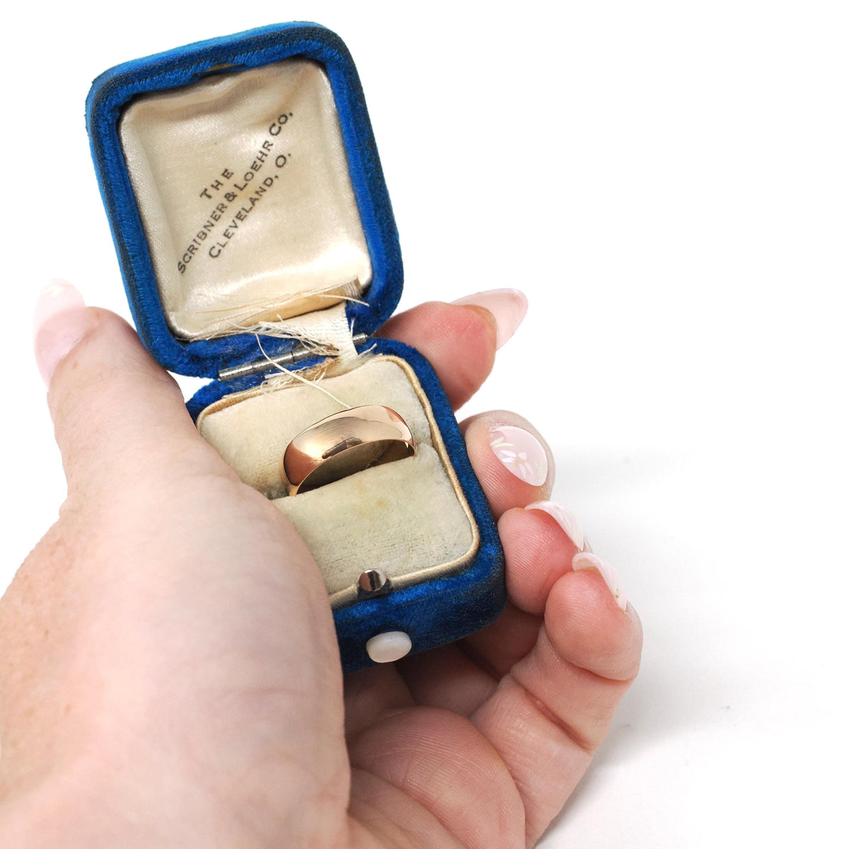Vintage Wedding Band - Mid Century 14k Rosy Yellow Gold Plain Comfort Fit 5.2 MM Ring - Circa 1960s Size 5 Art Carved J.R. Wood Fine Jewelry