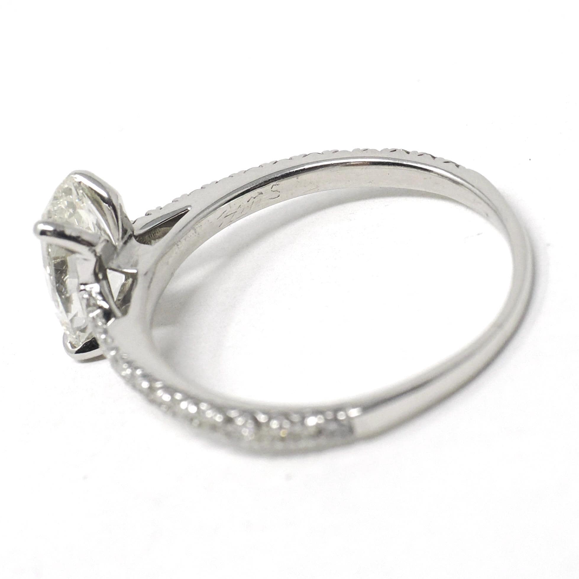 Oval Diamond Ring - Modern Platinum Natural 2.22 CTW Classic Accented Engagement - Circa 2000s Era Size 9 1/4 Fine Bridal Wedding Jewelry