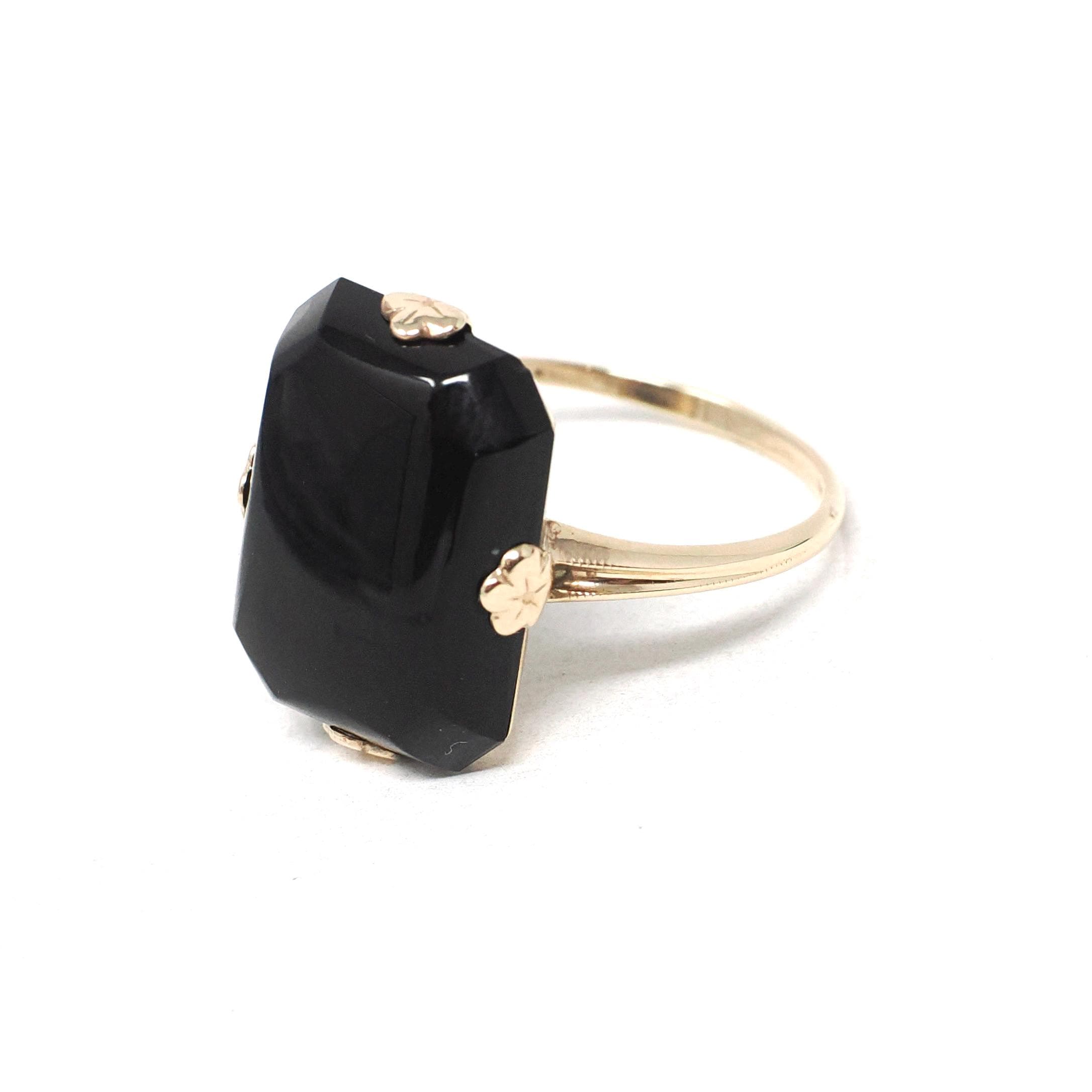 Vintage Sard Ring - Mid Century 10k Yellow Gold Natural Orange Brown Translucent Gem - Circa 1960s Size 7 1/4 Signet Fine Statement Jewelry