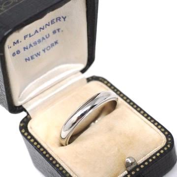 Modern Wedding Band - Estate 14k White Gold 4.2 MM Half Round Milgrain Eternity Ring - Circa 2000s Era Size 11 3/4 Stacking Fine Jewelry