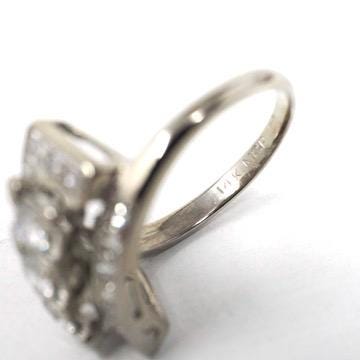 Mid Century Diamond Ring - Vintage 14k White Gold Natural .90 CTW Cocktail Bypass Band - Circa 1950s Era Size 6 1/2 Fine Statement Jewelry