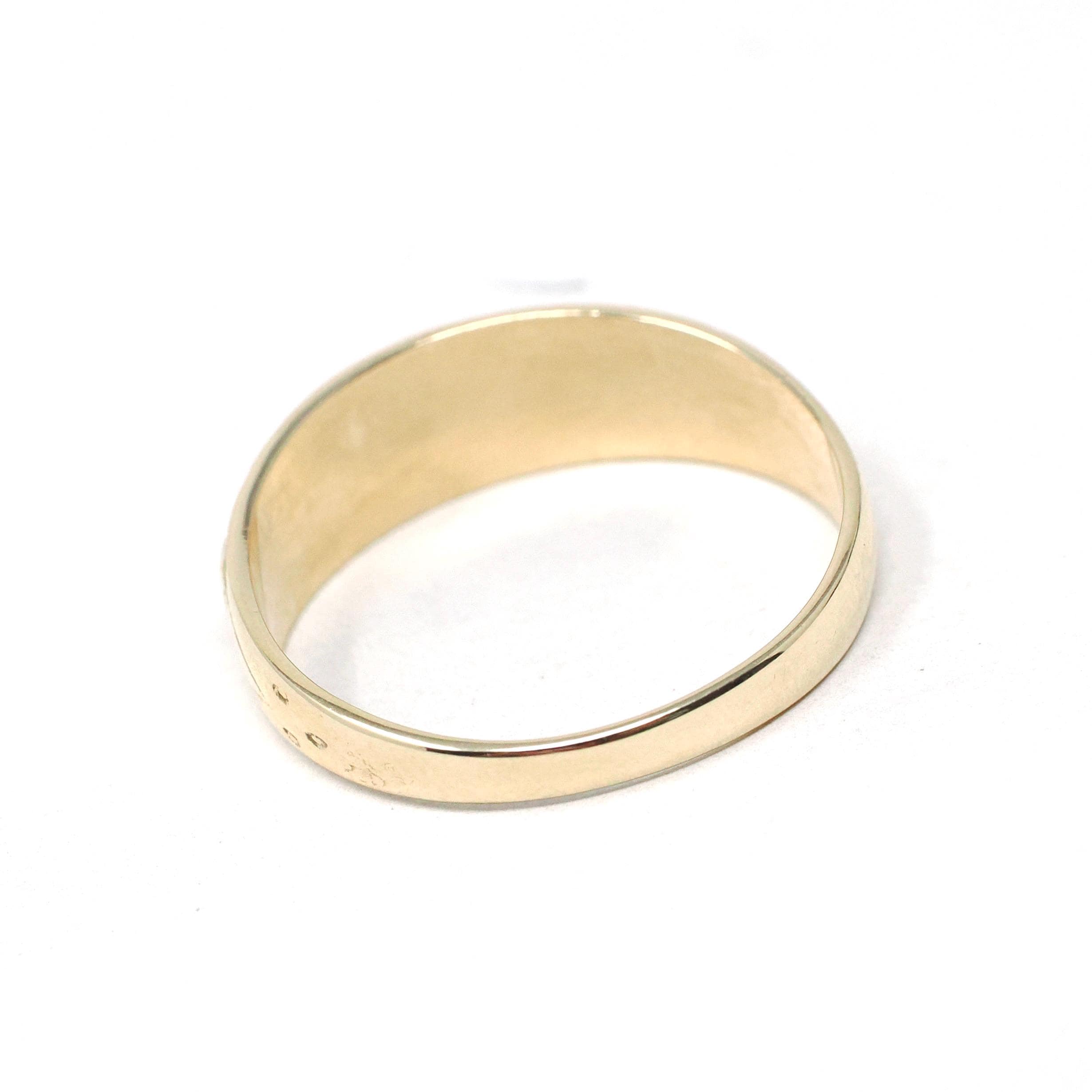 Modern Mizpah Band - English 9k Yellow Gold Birmingham Hallmark Ring - Circa 2000s Era Size 9 Victorian Style Fine Symbolic Stacking Jewelry