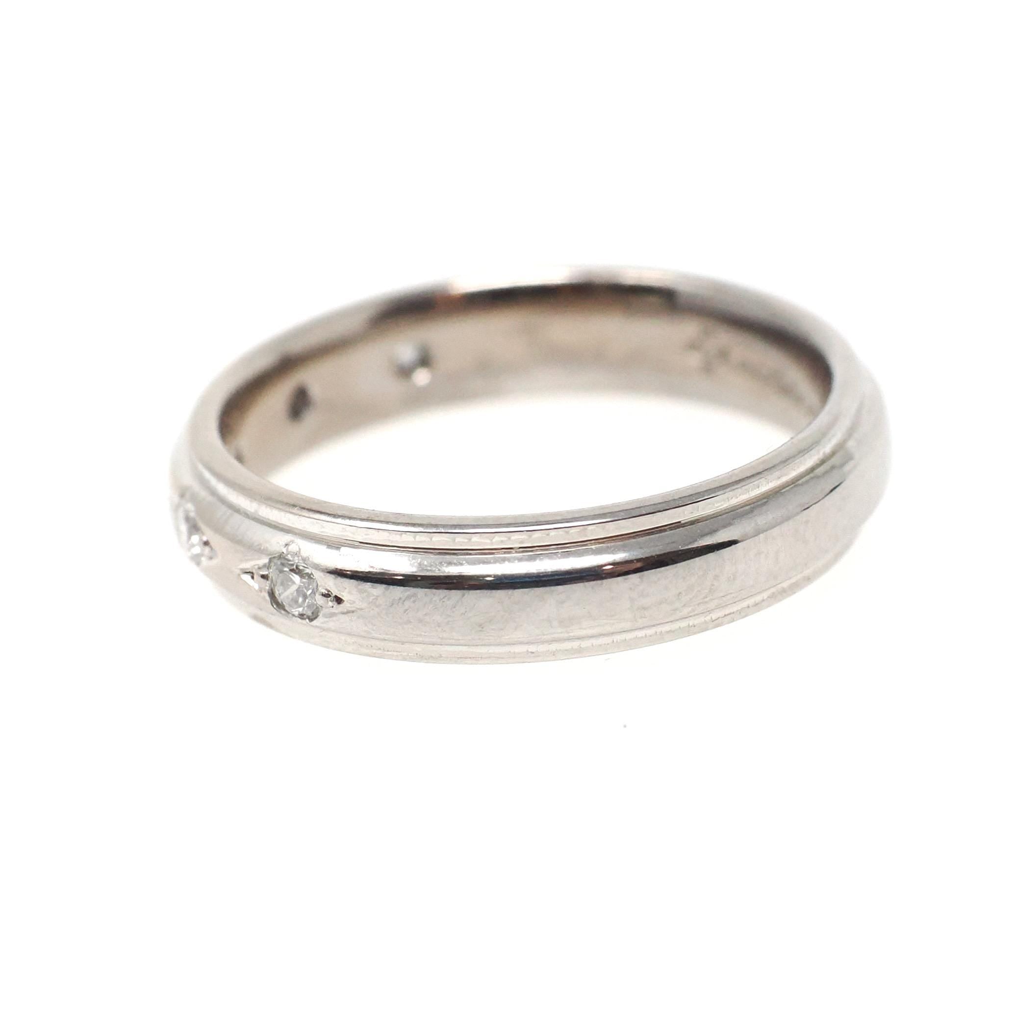 Vintage Diamond Band - Estate Birmingham 18k White Gold .15 CTW Comfort Fit 4.2 MM Wedding Ring - Hallmarked 2000 Size 6 1/4 Fine Jewelry