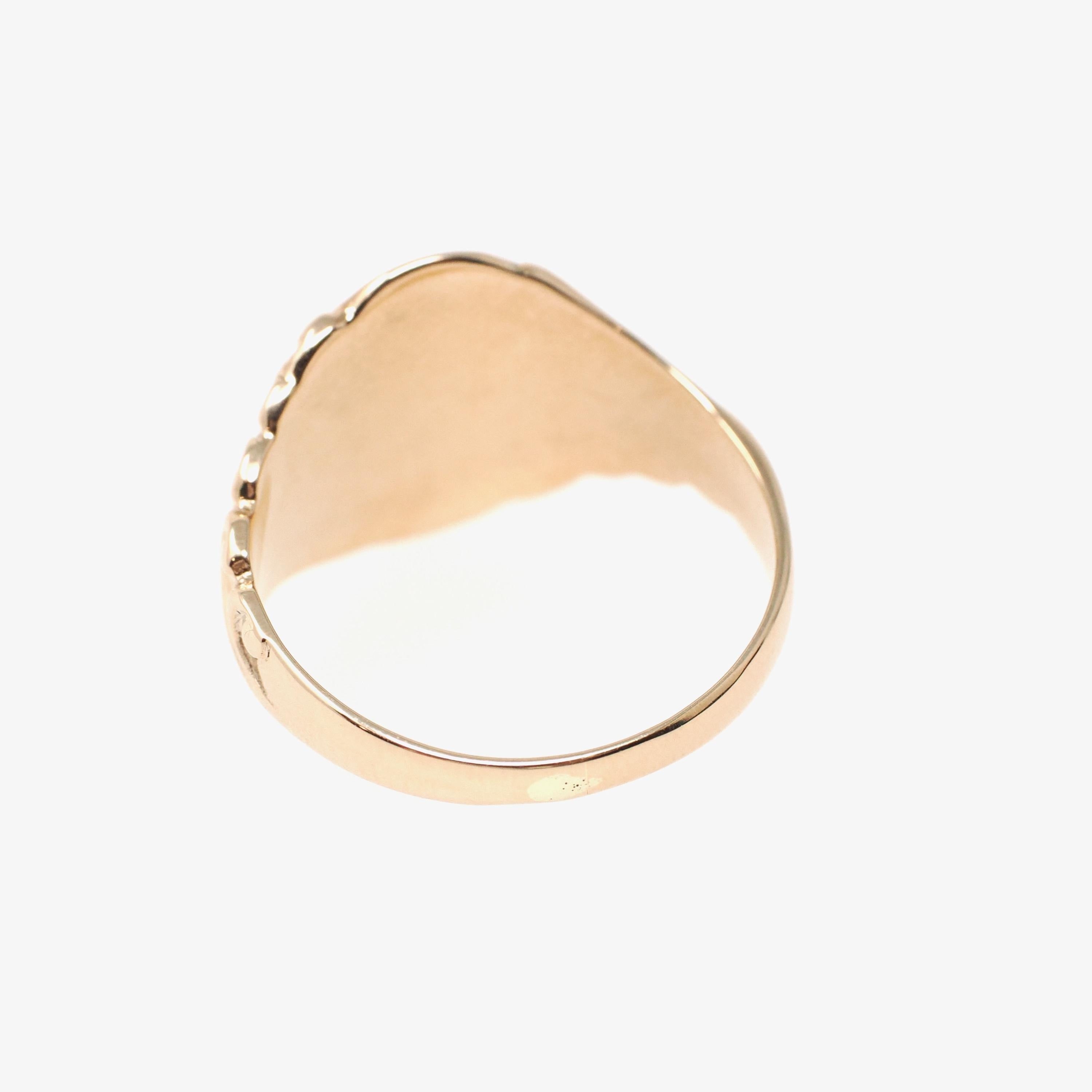 Edwardian Signet Ring - Antique 10k Yellow Gold Oval "WA" Engraved Initial Letters - Vintage 1910s Size 8 3/4 Fine Men's Unisex Jewelry