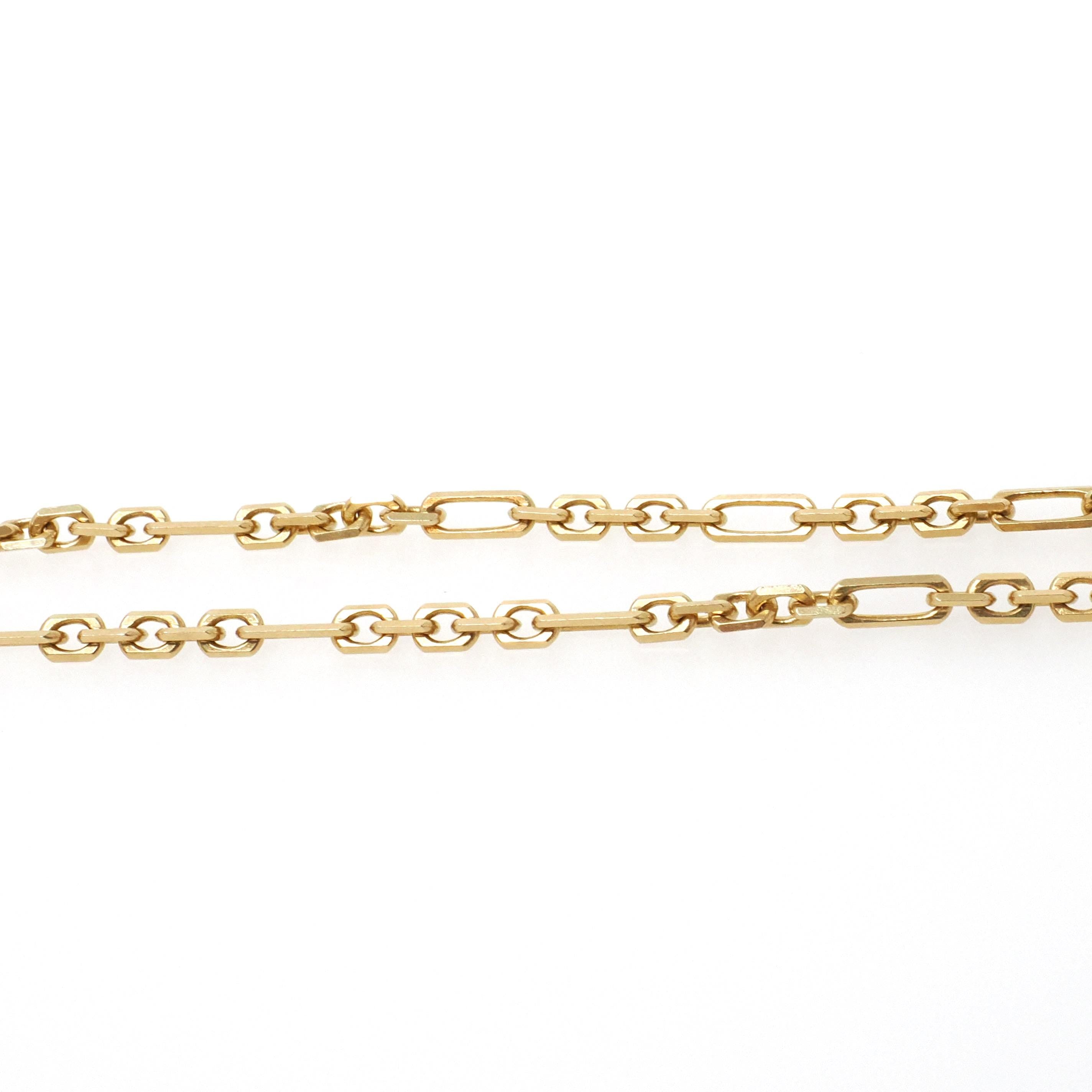 Vintage Figaro Chain - Retro 14k Yellow Gold 24 Inches Italian Spring Ring Clasp 2.7MM Necklace - Circa 1980s Era Fine Unisex Jewelry Supply