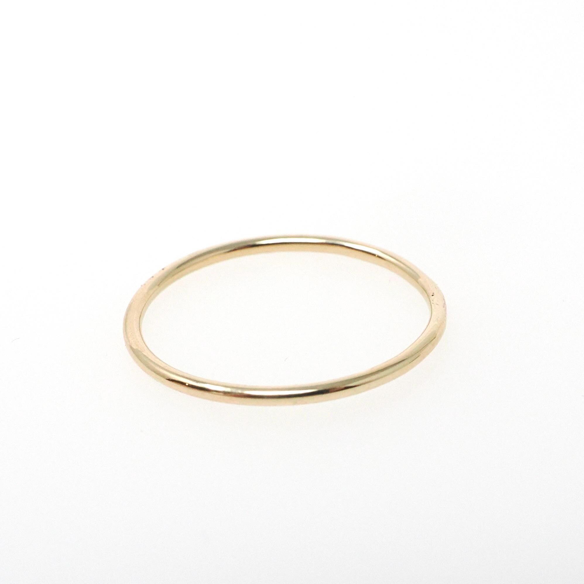 Upcycled Gold Band - Edwardian 14k Yellow Gold Stick Pin Conversion Ring - Circa 1910s Size 6 1/4 Minimalist Unisex 1 MM Dainty Fine Jewelry