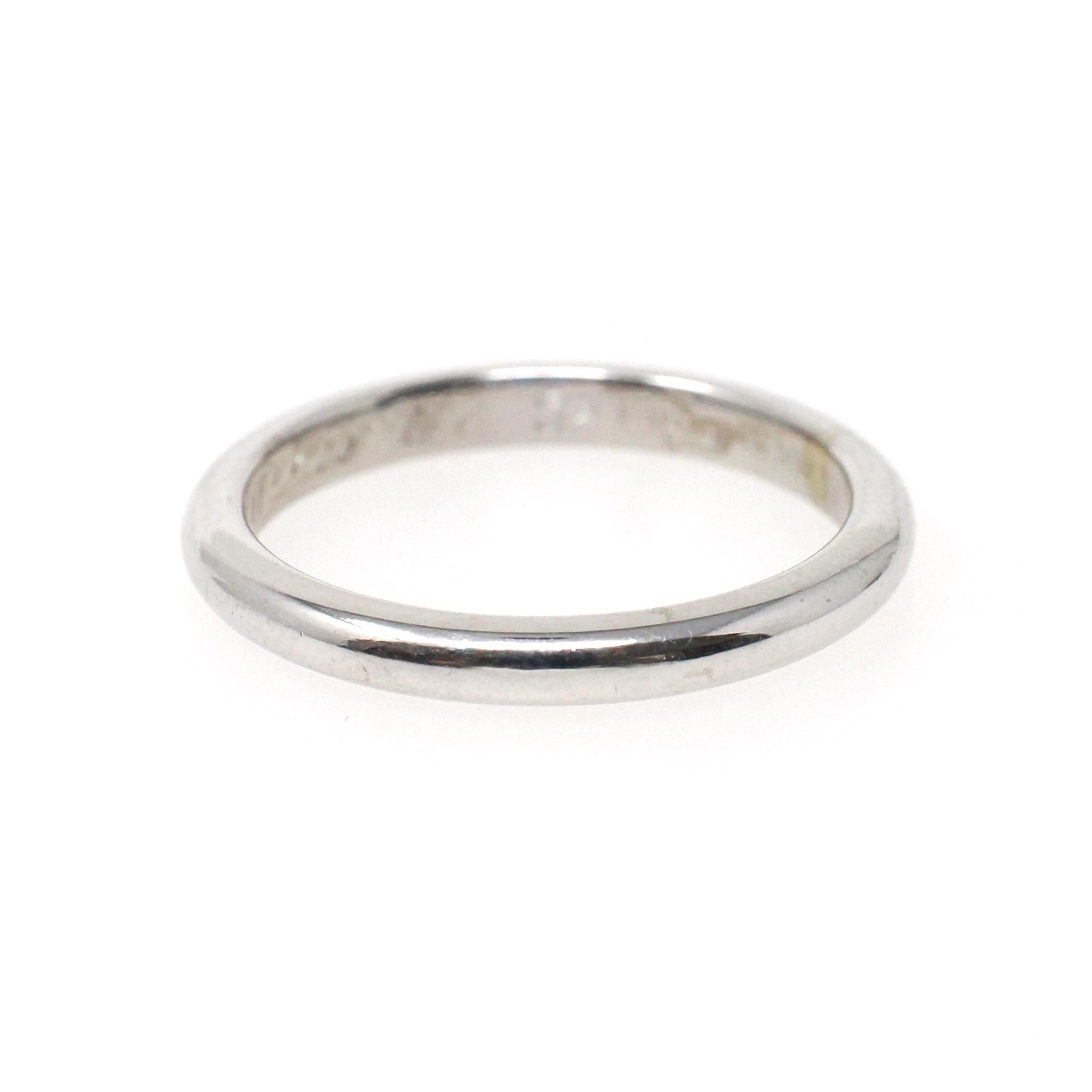 Vintage Wedding Band - Mid Century 14k White Gold 2.4 MM Domed Ring - Engraved 1957 Size 6 Unadorned Stacking Byard F Brogan Fine Jewelry