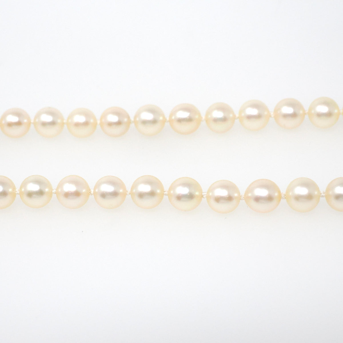 Pearl Strand Necklace - Estate 14k Yellow Gold Flower Clasp Ruby Accent 6 MM Freshwater Beads - Contemporary Era Choker Fine Jewelry