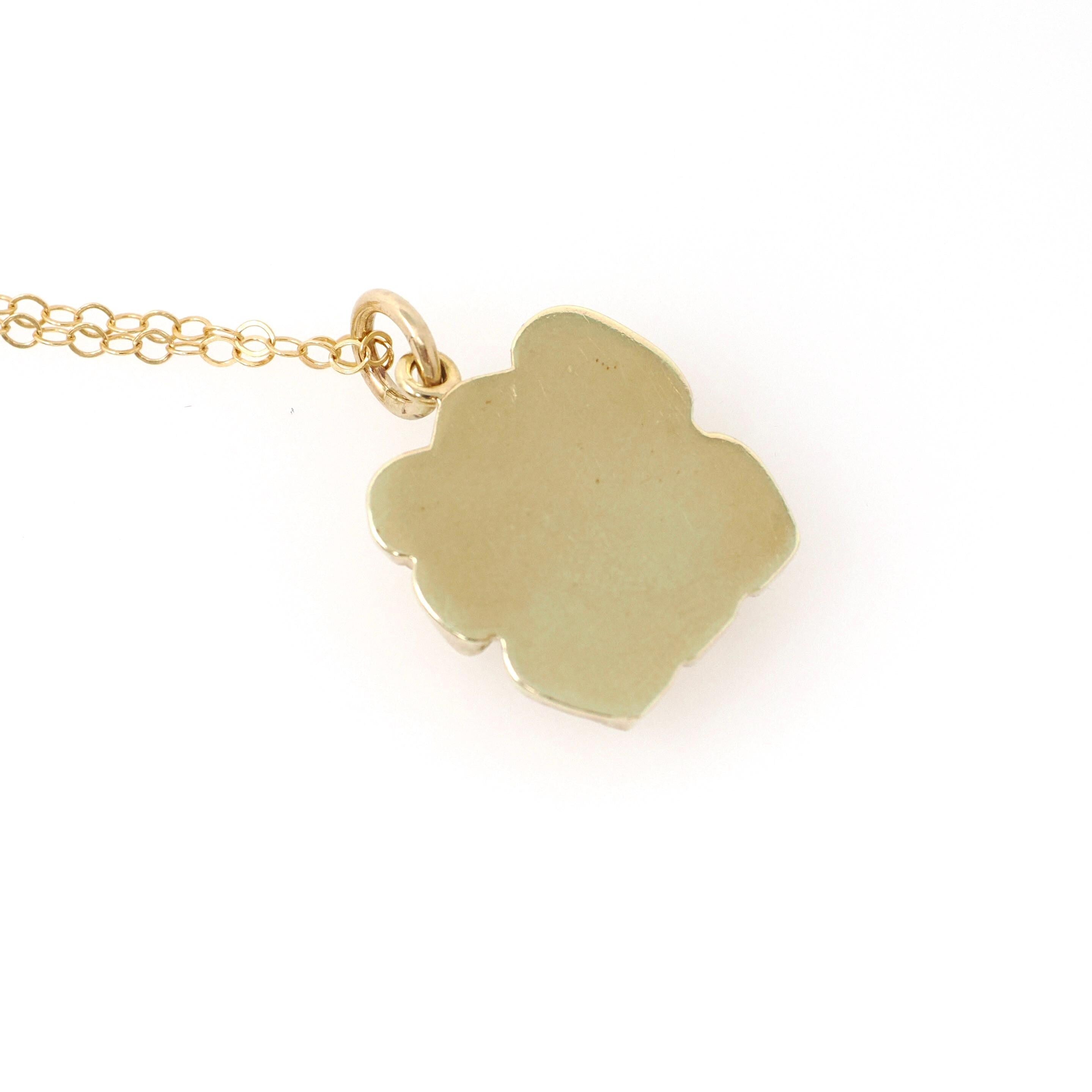 Three Wise Monkeys Charm - Vintage 14k Yellow Gold See Hear Speak No Evil Pendant Necklace - Bold Gold Estate 1980s Figural Animal Jewelry