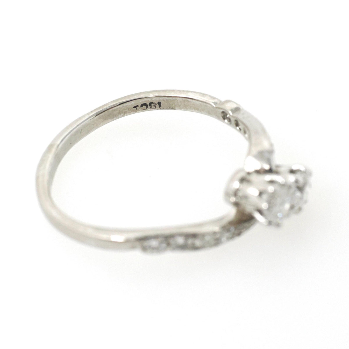 Toi Et Moi Ring - Antique 18k White Gold .56 CTW Art Deco Diamond Bypass Band - Vintage Circa 1920s Size 7 Fine Bridal Engagement Jewelry