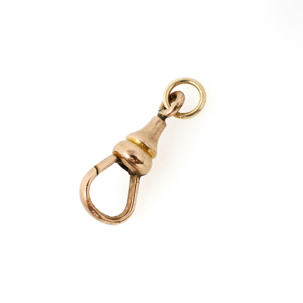 Antique Dog Clip - Edwardian Rose Gold Filled Stationary Necklace Finding Clasp - Circa 1910s Era Charm Holder Unisex Utility Jewelry
