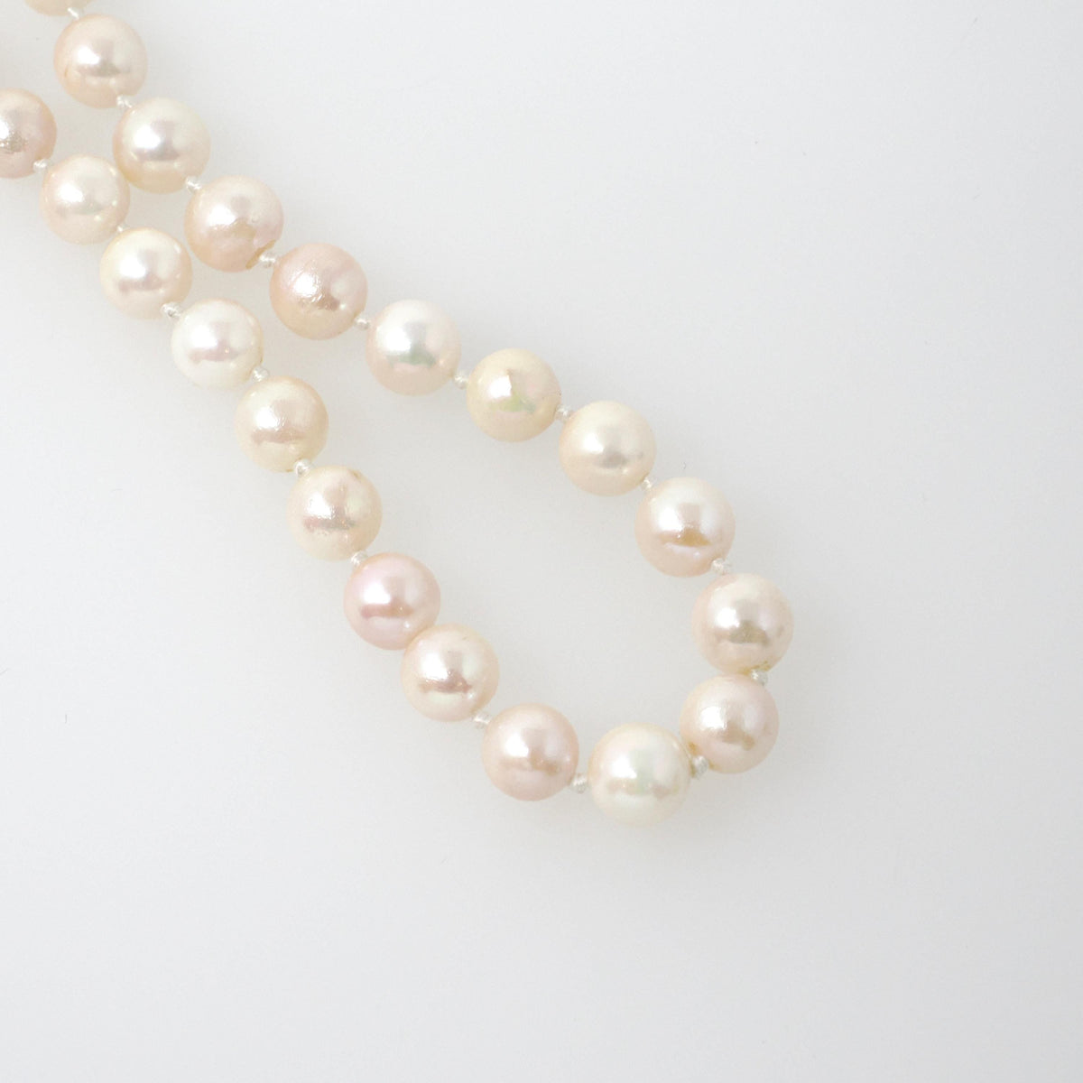 Cultured Pearl Necklace - Contemporary 14k Yellow Gold Individually Knotted 7.0 MM Rope Length Strand - Circa 2000s Era 40 Inch Fine Jewelry