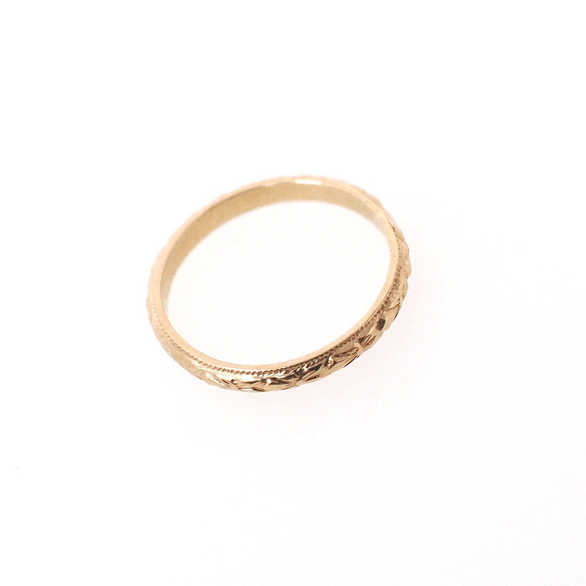 Vintage Baby Band - Art Deco 10k Yellow Gold Orange Blossom Flower Midi Pinky Ring - Circa 1930s Size 1/4 Children's Baby Gift Fine Jewelry