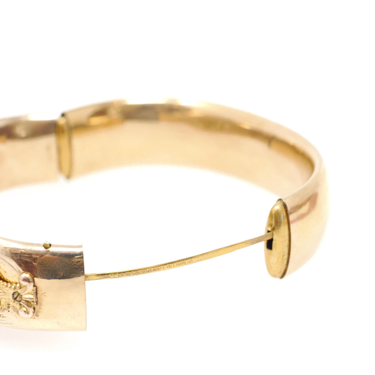 Edwardian Lion Bracelet - Antique Gold Filled Rhinestone and Red Glass Statement - Circa 1910s Era Rare 7 Inch Bangle Fashion Jewelry