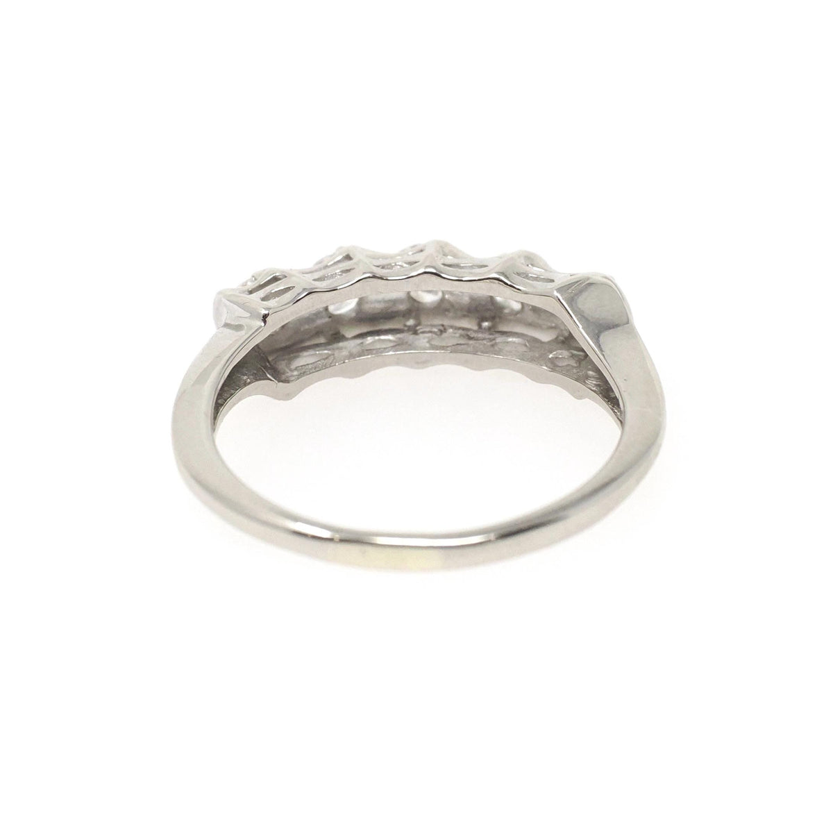 Diamond Wedding Band - Vintage 14k White Gold Natural .40 CTW Ring - Mid Century Circa 1950s Era Size 6 1/2 Stacking Fine Bridal Jewelry