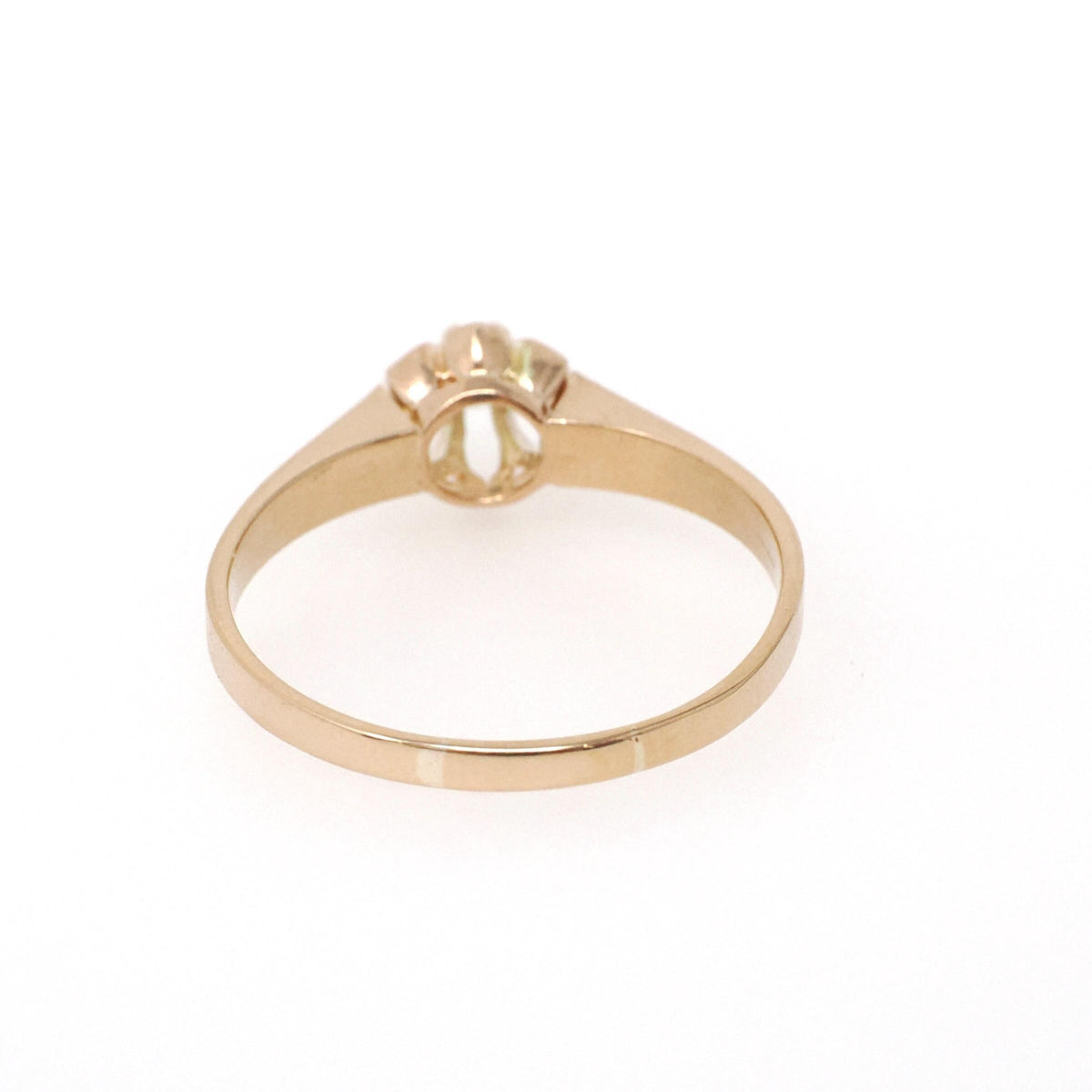 Antique Diamond Ring - Edwardian 14k Yellow Gold Natural .13 CT Old Mine Cut Solitaire - Early 1900s Size 8 1/2 Buttercup Engagement Jewelry