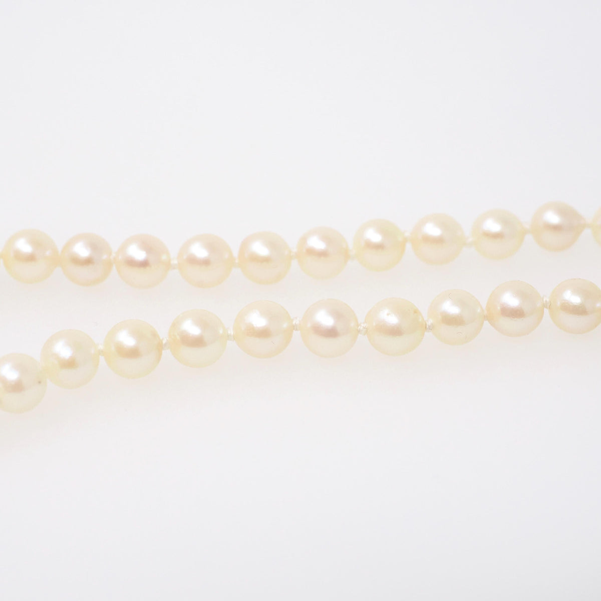 Cultured Pearl Necklace - Contemporary 14k Yellow Gold Fish Hook Clasp Knotted Strand - Estate Circa 1990s Organic Gem 16" Inch 90s Jewelry