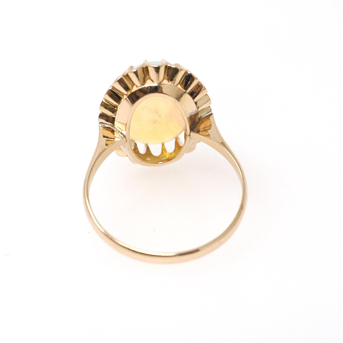 Vintage Opal Ring - Mid Century 18k Yellow Gold Cabochon 1.83 CT Gemstone - Circa 1960s Era Size 7 Fine Statement October Birthstone Jewelry