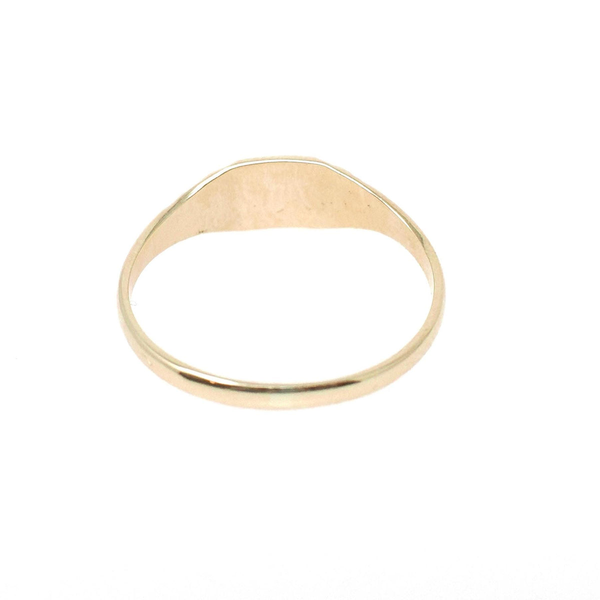 Baby Signet Ring - Mid Century 10k Yellow Gold Children's Blank Square Small Band - Vintage Circa 1950s Era Size 2 Midi Pinky Fine Jewelry