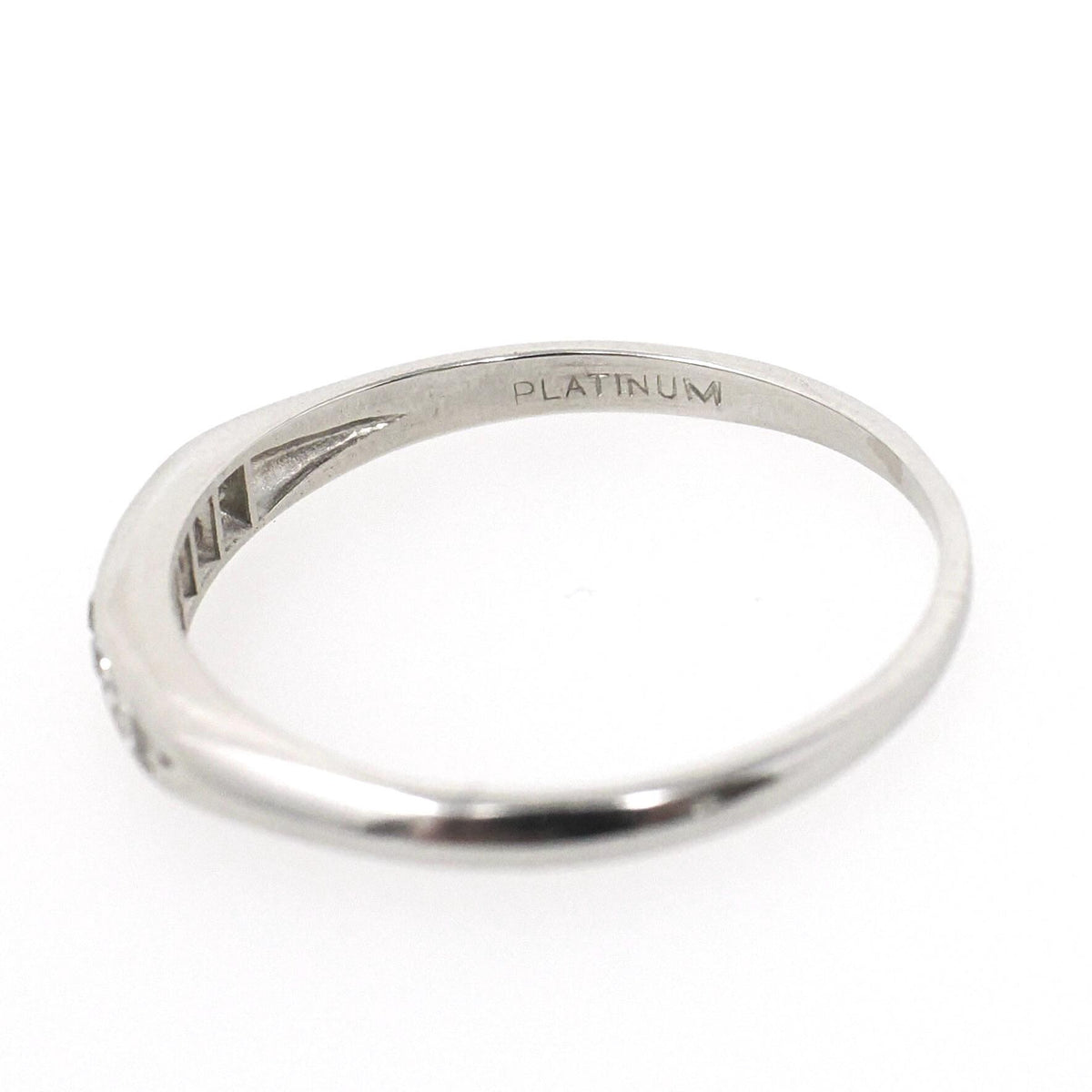 Mid Century Diamond Band - Vintage Platinum Natural .13 CTW Channel Wedding Band - Circa 1950s Era Size 6 1/2 Fine Bridal Stacking Jewelry