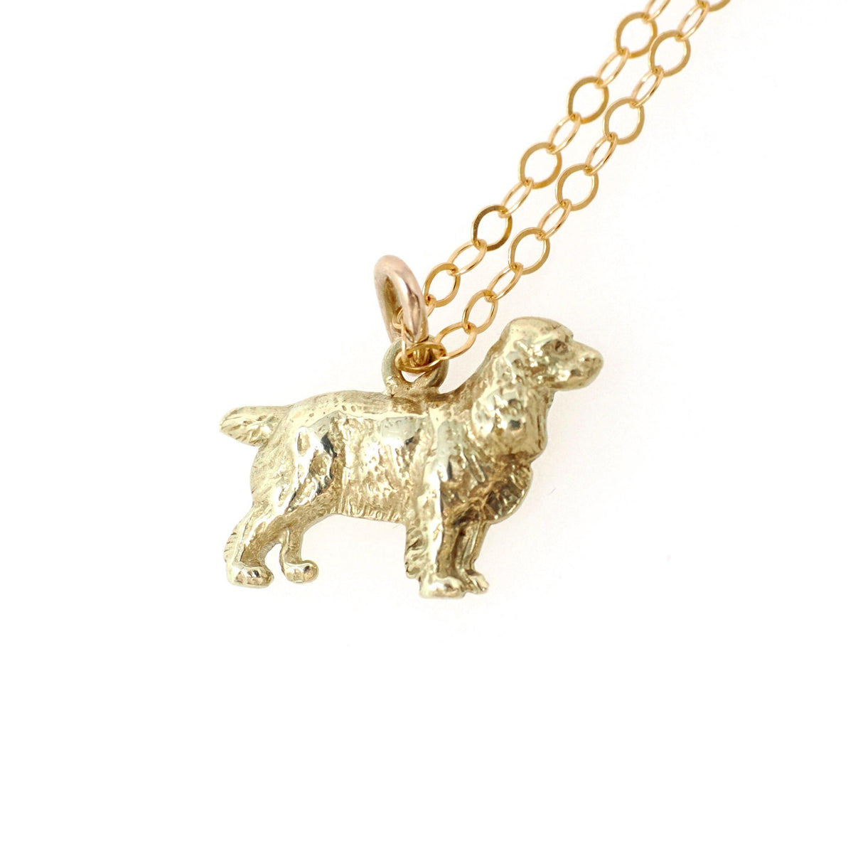 Cocker Spaniel Charm - Mid Century Era 14k Yellow Gold Dog Breed Pendant Necklace - Vintage Circa 1960s Figural Animal Fine Dainty Jewelry