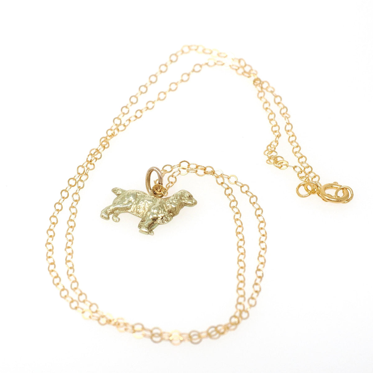Cocker Spaniel Charm - Mid Century Era 14k Yellow Gold Dog Breed Pendant Necklace - Vintage Circa 1960s Figural Animal Fine Dainty Jewelry