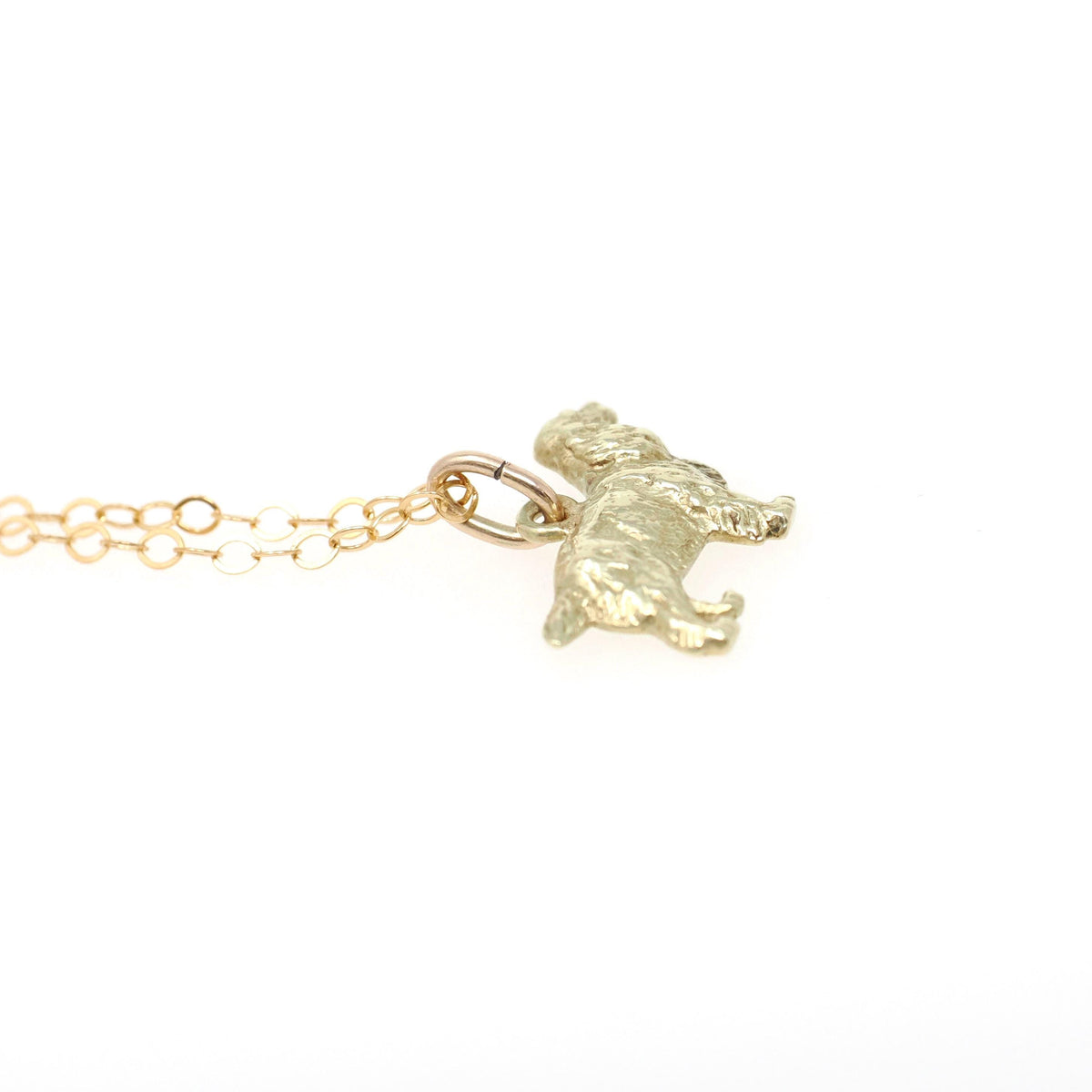 Cocker Spaniel Charm - Mid Century Era 14k Yellow Gold Dog Breed Pendant Necklace - Vintage Circa 1960s Figural Animal Fine Dainty Jewelry