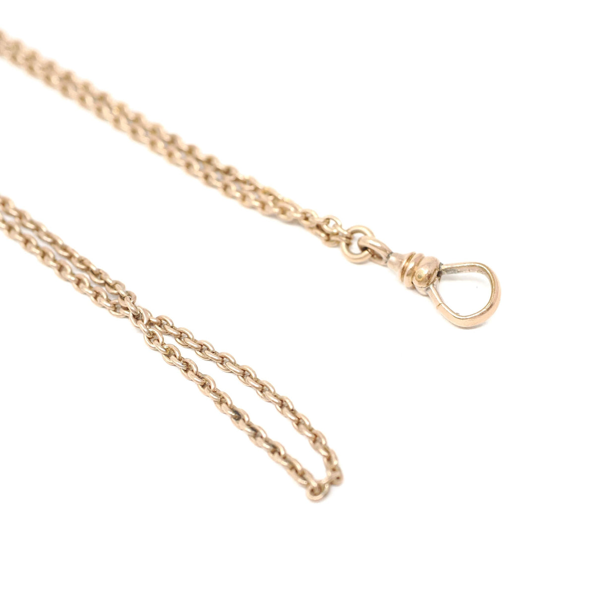 Antique Lorgnette Chain - Edwardian Gold Filled Stationed Dog Clip Doubled Cable Link Necklace - Circa 1910s Era Fashion Accessory Jewelry