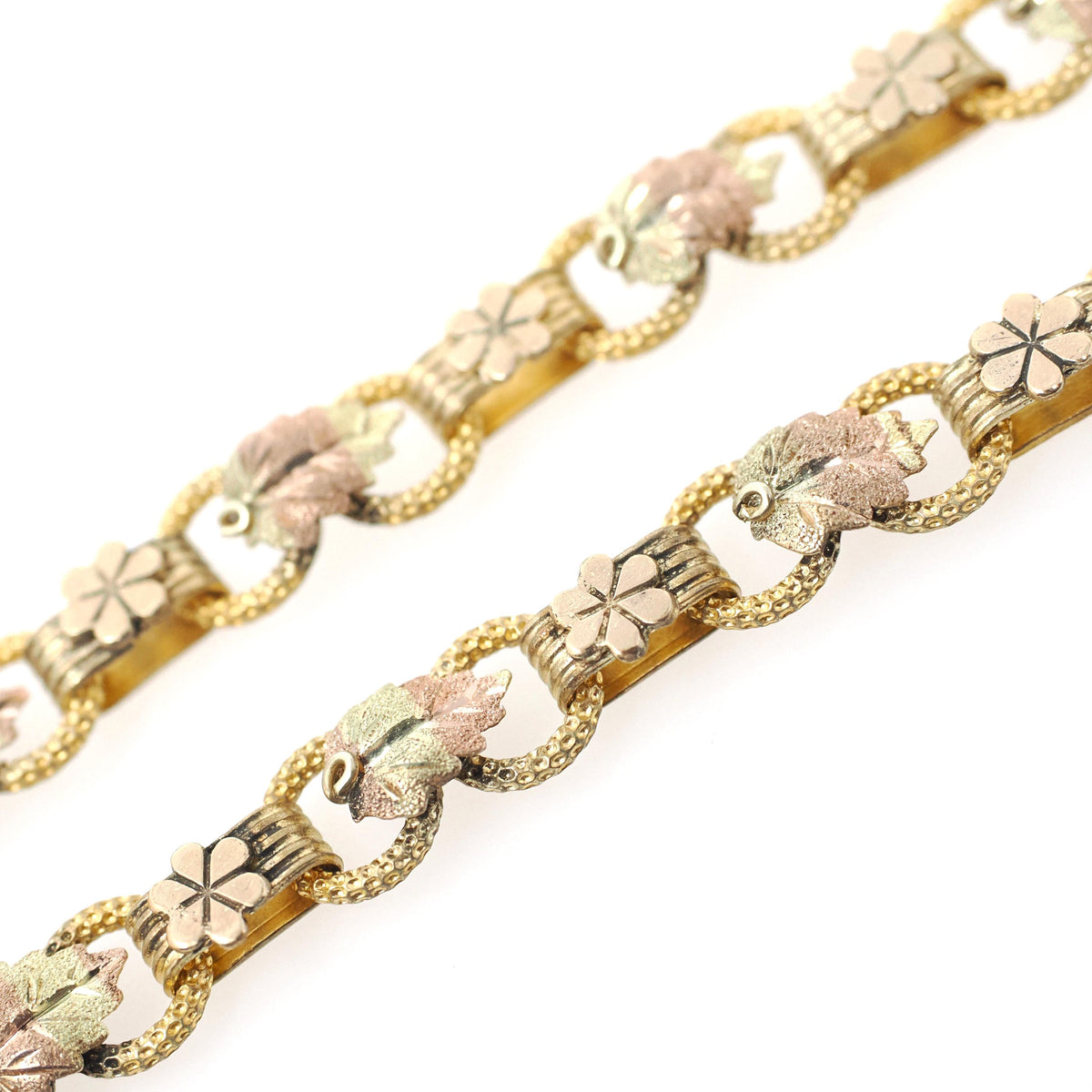 Antique Book Chain - Victorian Gold Filled Tri Tone Lariat Style Charm Holder Necklace - Circa 1890s Era Statement Fashion Accessory Jewelry