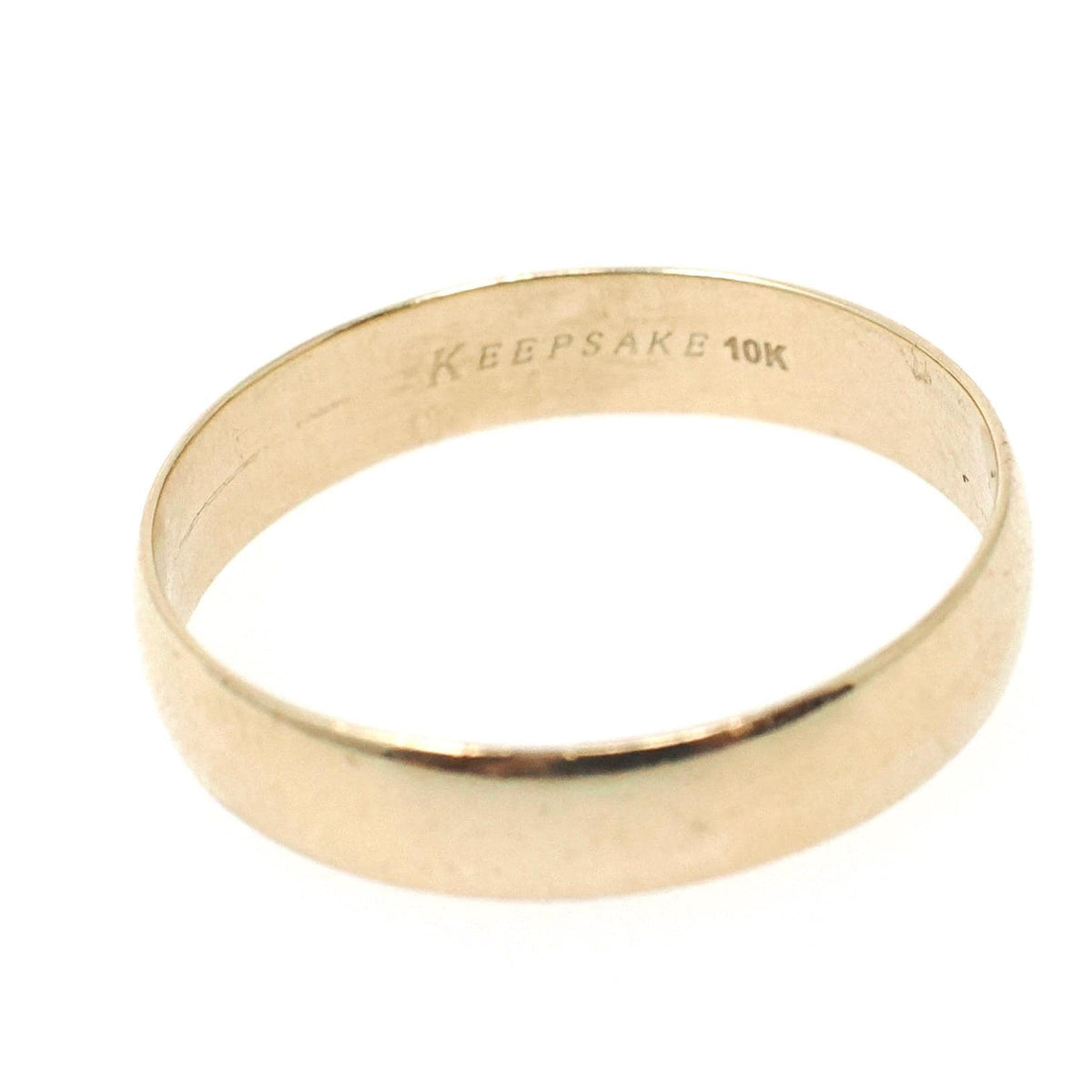 Contemporary Wedding Band - 10k Yellow Gold 4.2 MM Half Round Cigar Ring - Circa 2000s Size 9 Stacking Statement Keepsake Fine Jewelry