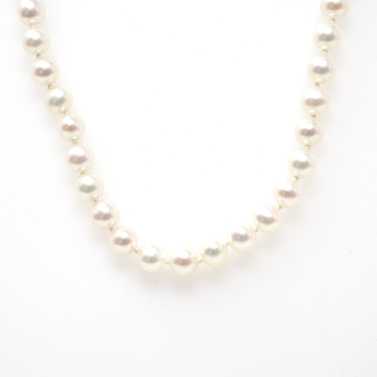 Cultured Pearl Necklace - Contemporary 14k Yellow Gold Ball Clasp 4.75 MM Knotted Strand - Circa 1990s Organic Gem 18" Inch 90s Fine Jewelry