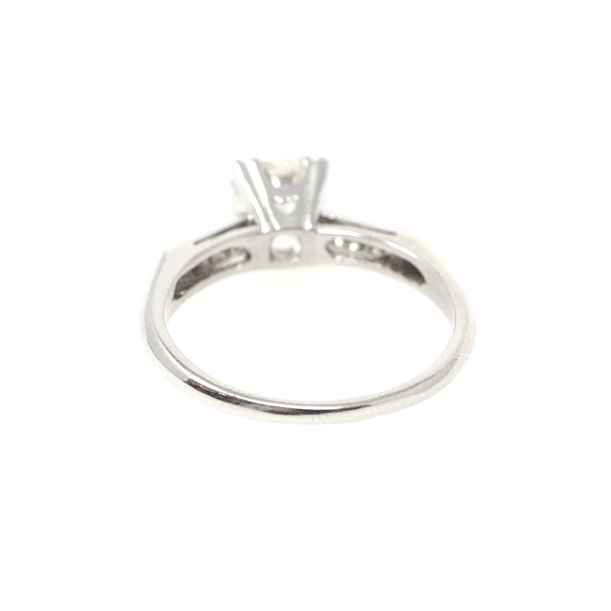 Vintage Engagement Ring - Platinum .76 CTW Natural Transitional Brilliant Cut Diamond - Mid Century Era 1950s Size 5.25 Fine Bridal Jewelry