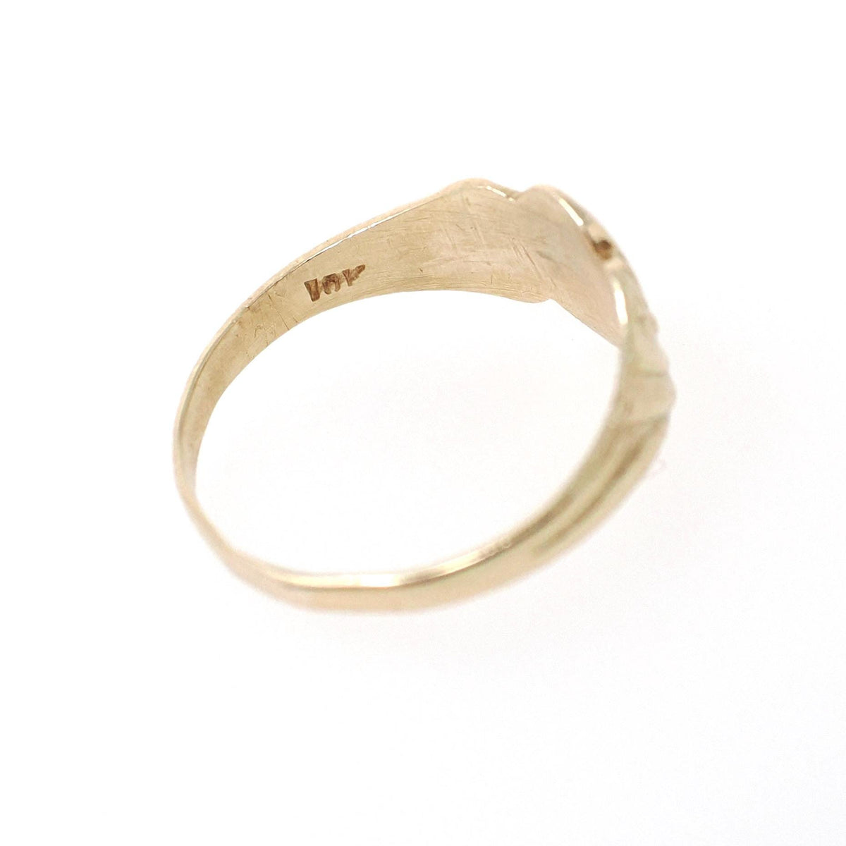 Signet Baby Ring - Retro 10k Yellow Gold Engraved "CHP" Initials - Vintage Circa 1940s Era Size 2 Children's Pinky Midi Fine Jewelry