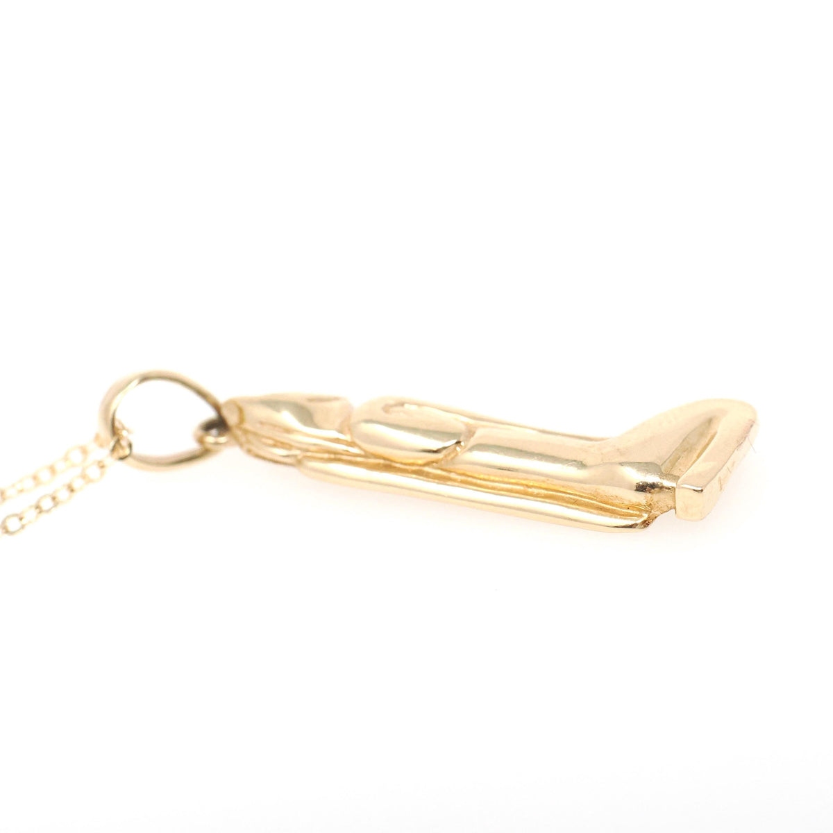 Vintage Bastet Charm - Contemporary 14k Yellow Gold Figural Egyptian Revival Feline Cat Pendant Necklace - Circa 1970's Goddess Fine Jewelry