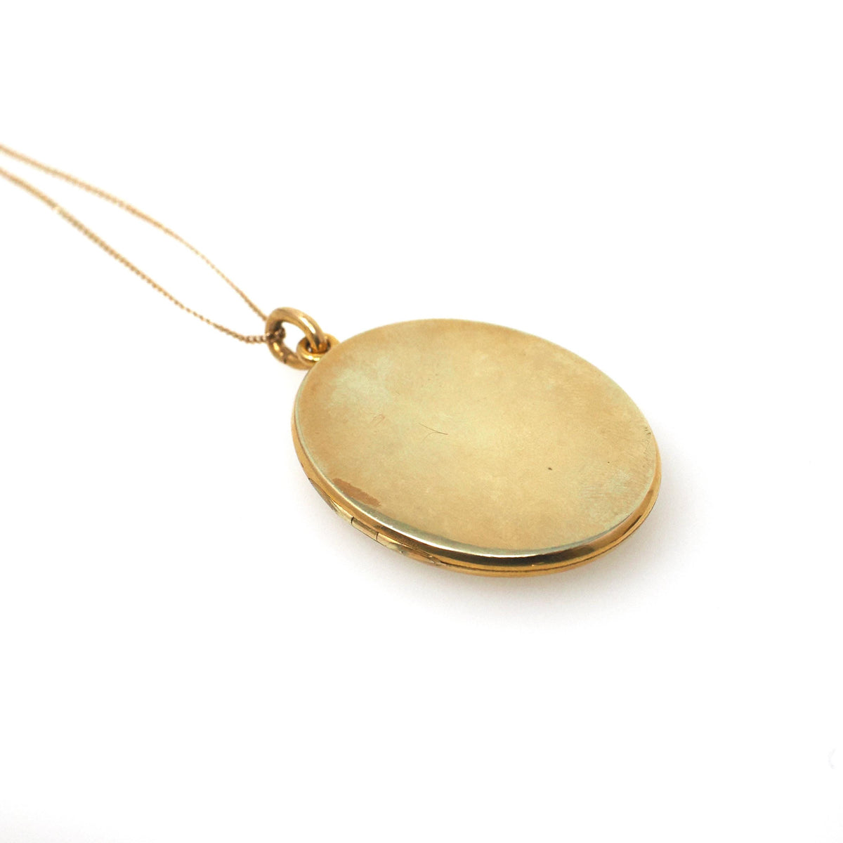 Art Nouveau Locket - Antique Gold Filled Simulated Citrine Glass Pendant Necklace - Edwardian Circa 1910s Era Oval Statement W&H Co Jewelry