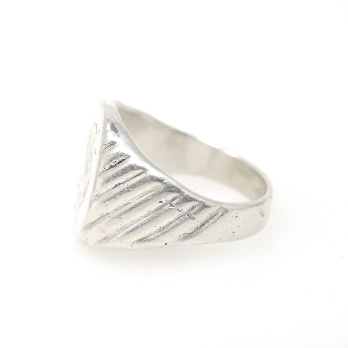 Mid Century "S" Signet Ring - Vintage Sterling Silver Oval Letter Shield Statement - Circa 1950s Era Size 9 Tapered Vargas Fine Jewelry