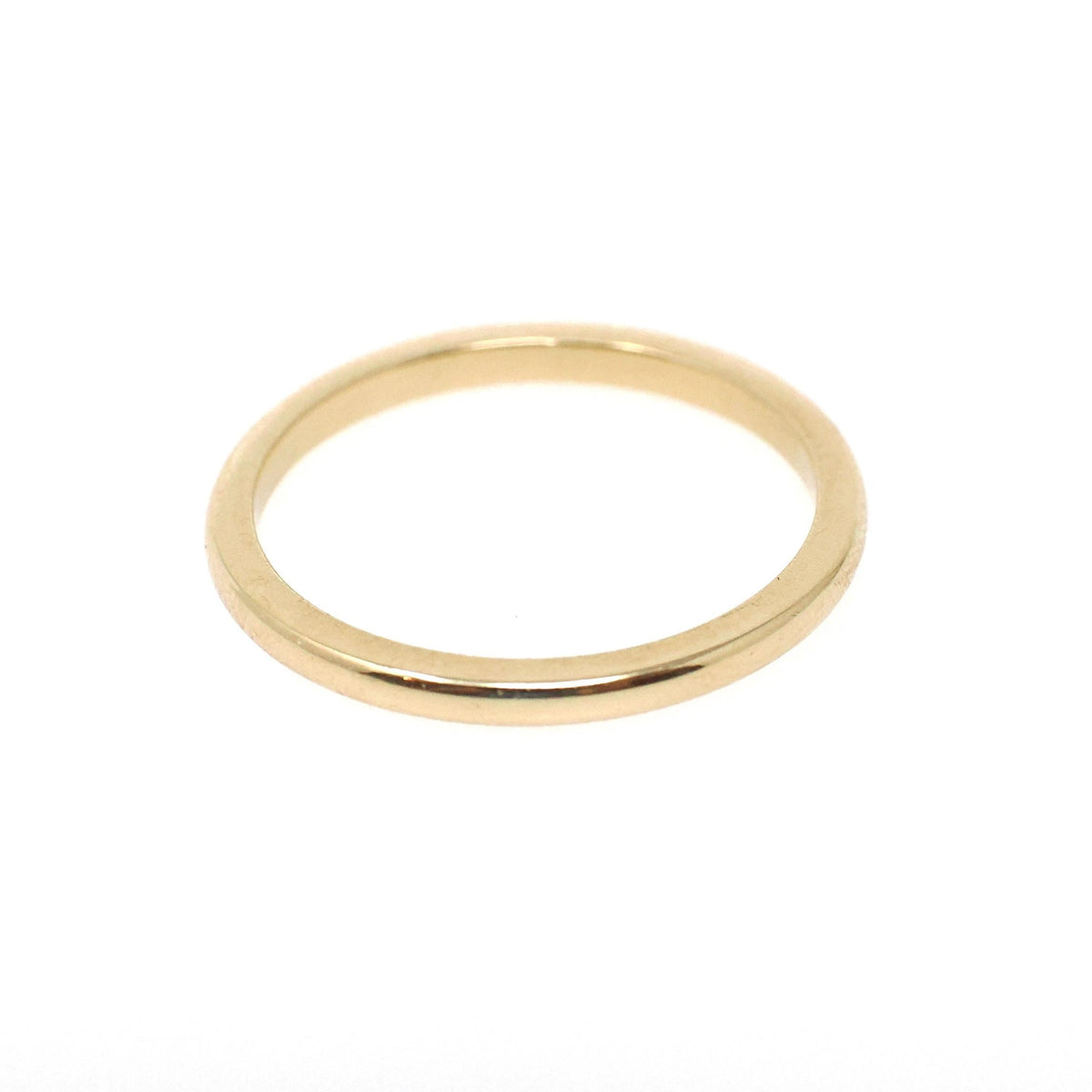 Vintage Wedding Band - Mid Century Era 18k Yellow Gold 1.5 MM Domed Ring - Circa 1950s Size 5.25 Stacking Midi Fine Statement Bridal Jewelry