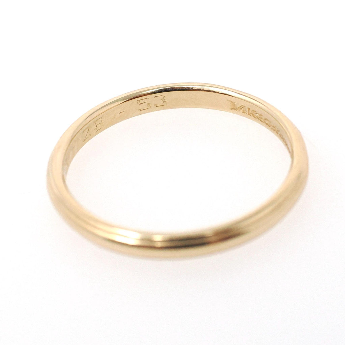 Artcarved Wedding Band - Mid Century 14k Yellow Gold 2.4MM Milgrain Eternity Design Ring - Dated 1953 Size 7.75 Bridal Stacking Fine Jewelry