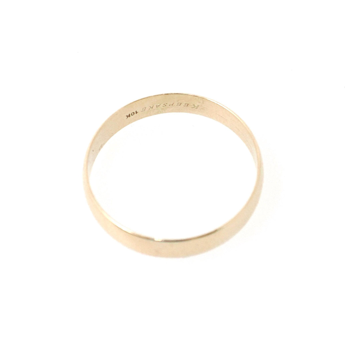 Contemporary Wedding Band - 10k Yellow Gold 4.2 MM Half Round Cigar Ring - Circa 2000s Size 9 Stacking Statement Keepsake Fine Jewelry