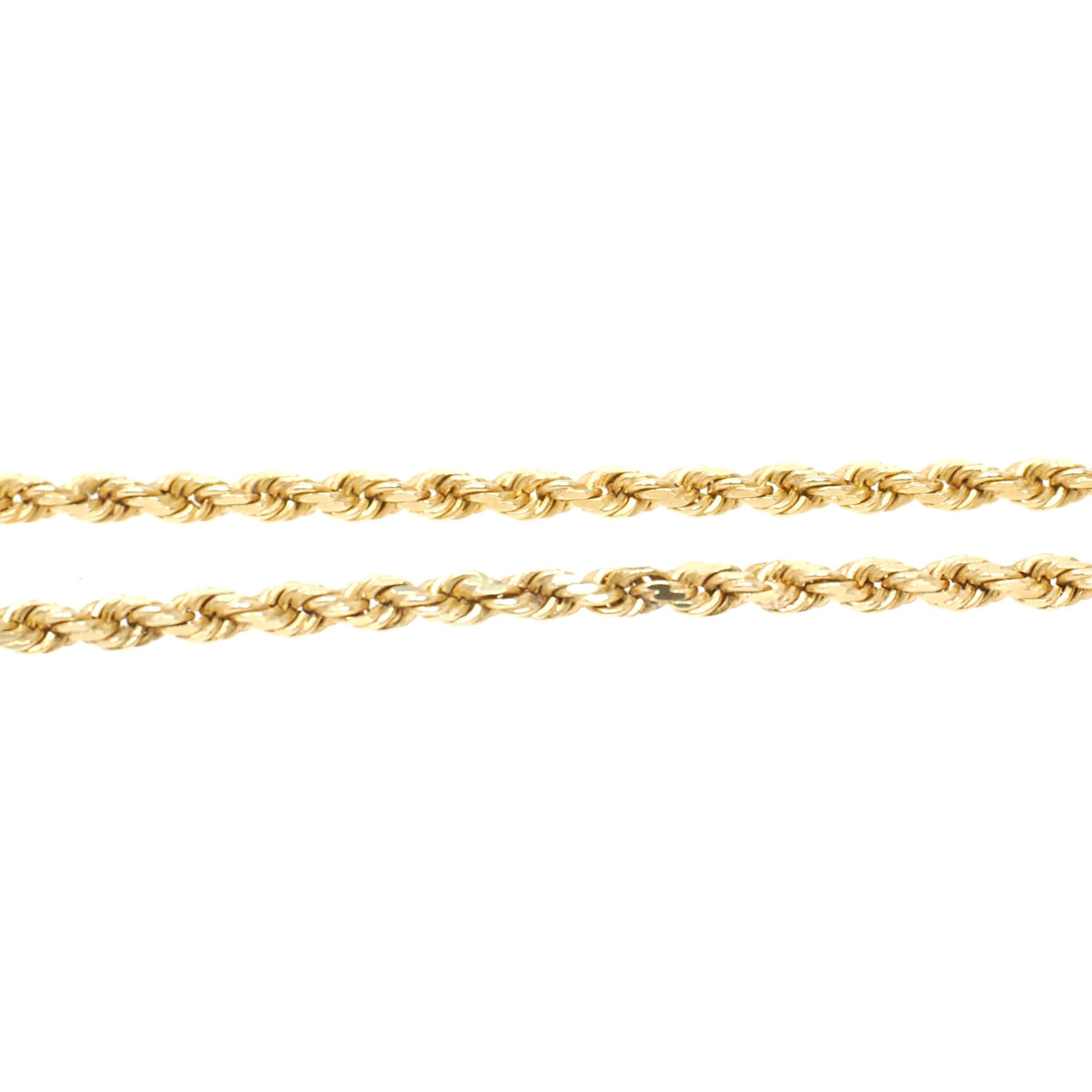 Vintage Rope Chain - Modernist 18k Yellow Gold 2.0MM Diamond Cut Necklace - Circa 1970s Machined Link Barrel Clasp 20" Layering Fine Jewelry