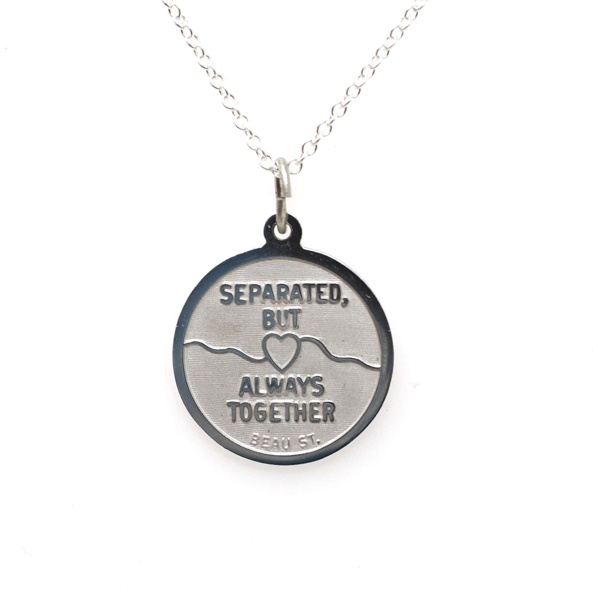 Vintage Love Token - Mid Century Sterling Silver "Separate But Always Together" Charm Necklace - Circa 1950s Era Statement Fashion Jewelry