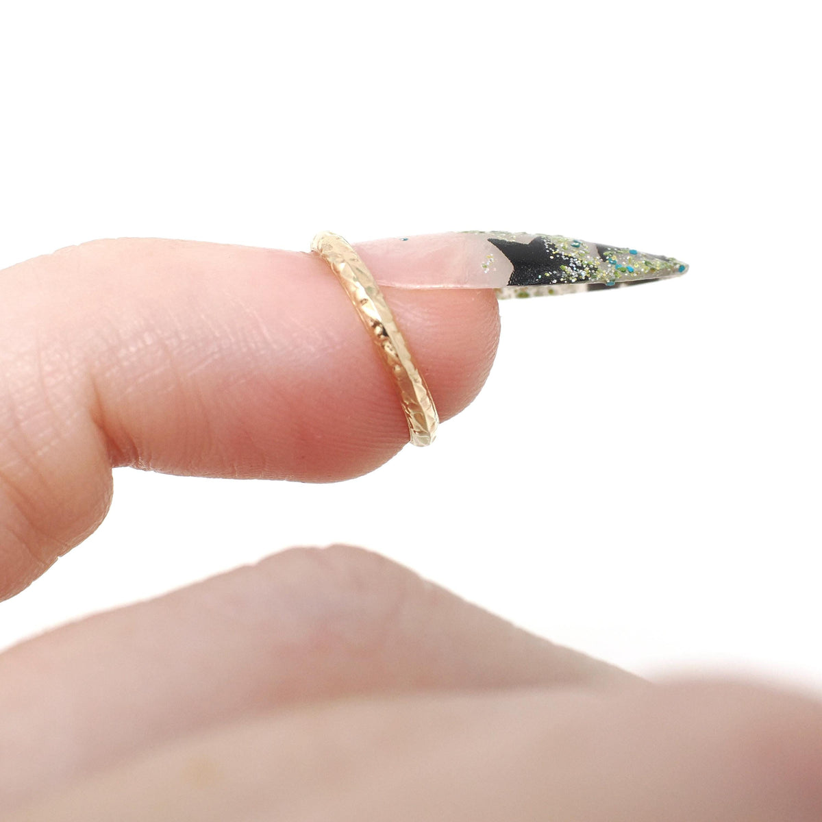 Vintage Baby Band - Mid Century 10k Yellow Gold Dot Circle Design Midi Pinky Ring - Circa 1950s Size 1/4 Children's Baby Gift Fine Jewelry